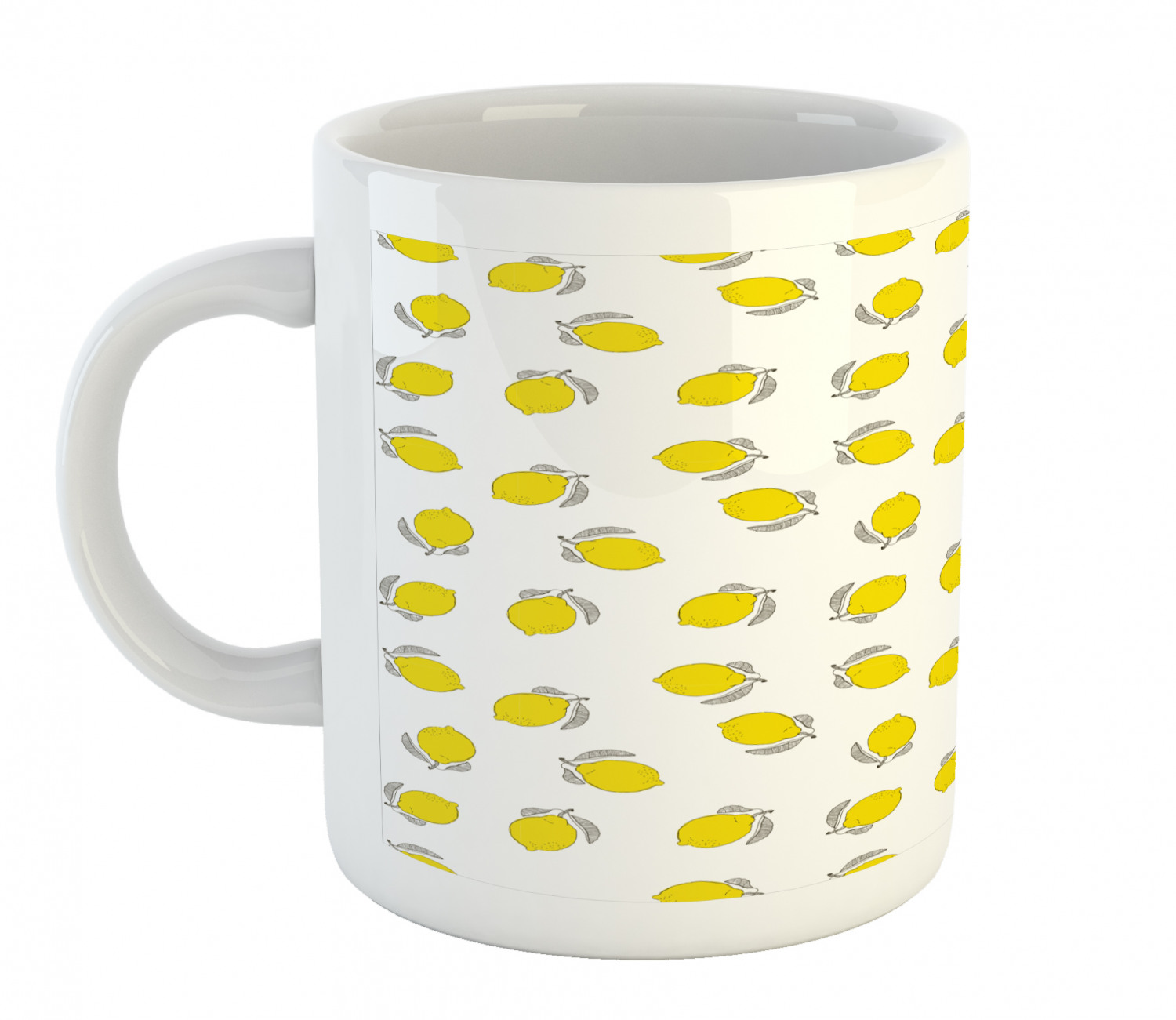 Ambesonne Lemons Pattern Ceramic Coffee Mug Cup for Water Tea Drinks, 11 oz - Picture 95 of 244