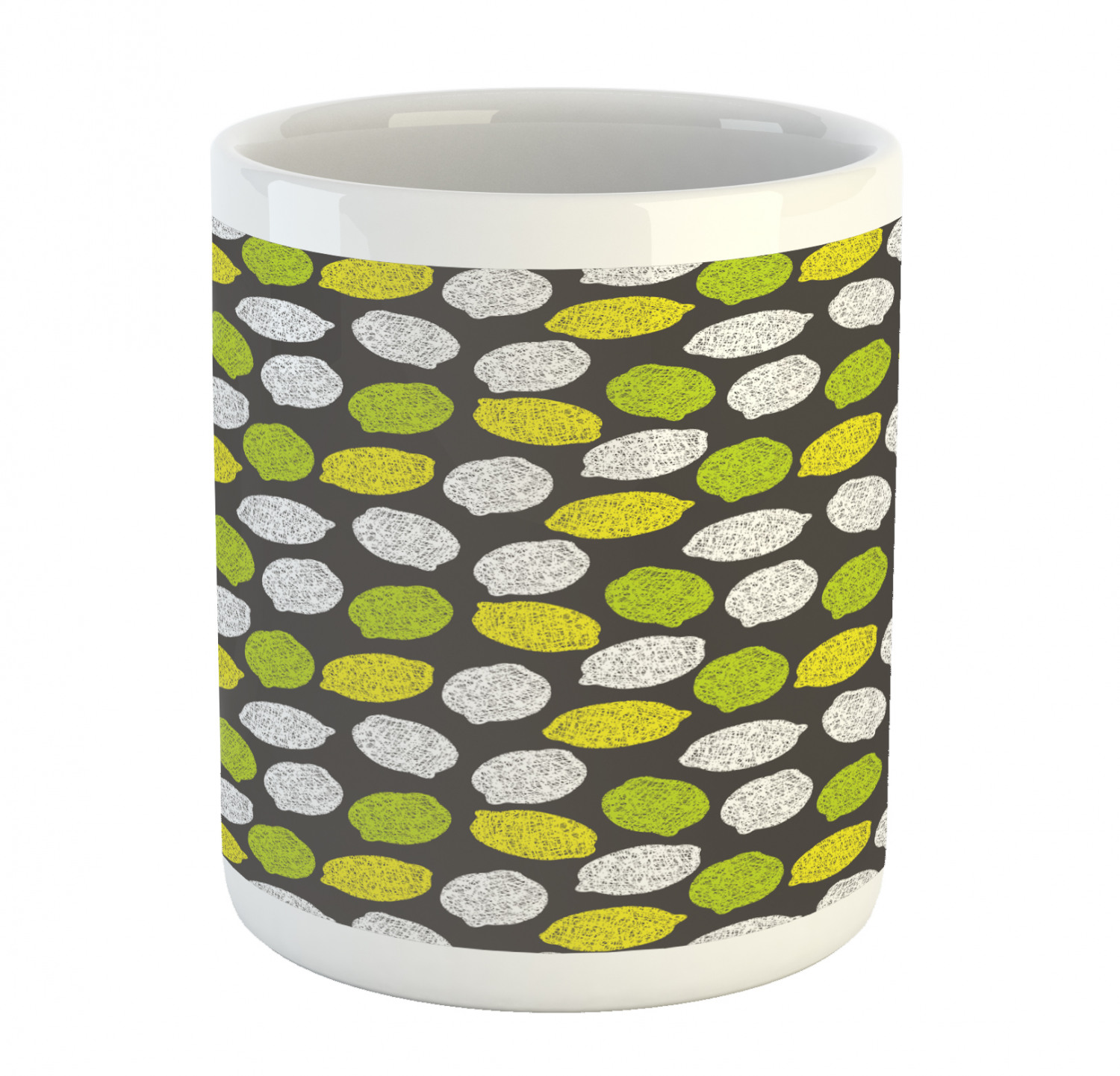 Ambesonne Lemons Pattern Ceramic Coffee Mug Cup for Water Tea Drinks, 11 oz - Picture 153 of 244