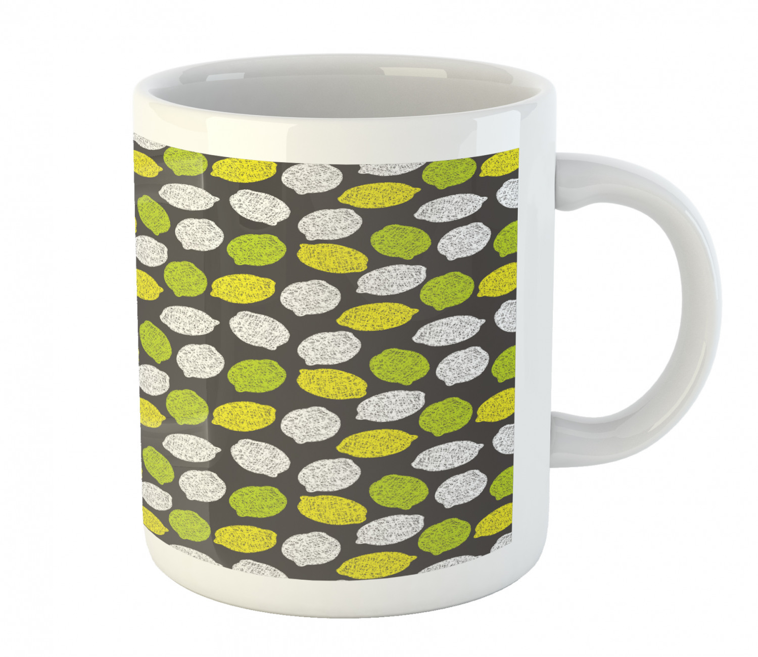Ambesonne Lemons Pattern Ceramic Coffee Mug Cup for Water Tea Drinks, 11 oz - Picture 154 of 244