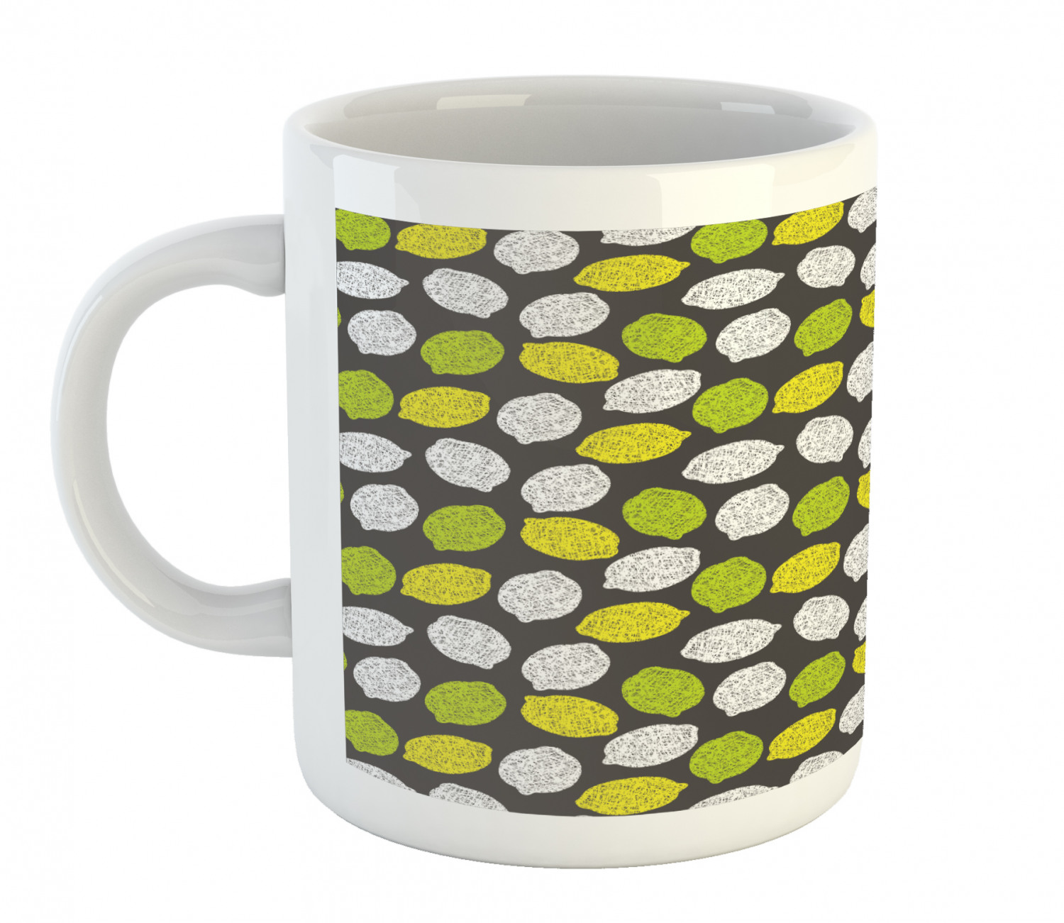 Ambesonne Lemons Pattern Ceramic Coffee Mug Cup for Water Tea Drinks, 11 oz - Picture 155 of 244