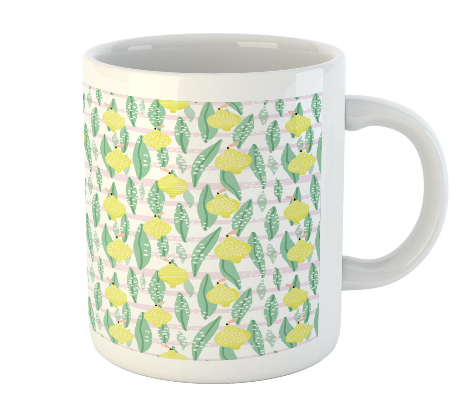 Ambesonne Lemons Pattern Ceramic Coffee Mug Cup for Water Tea Drinks, 11 oz - Picture 134 of 244