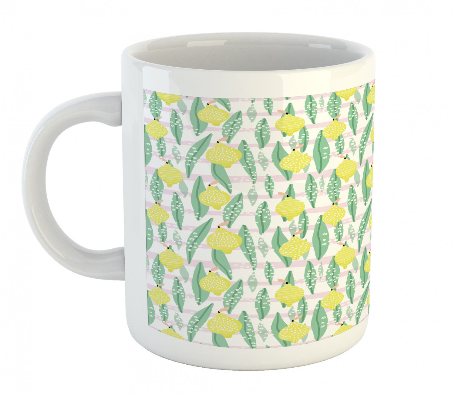 Ambesonne Lemons Pattern Ceramic Coffee Mug Cup for Water Tea Drinks, 11 oz - Picture 135 of 244