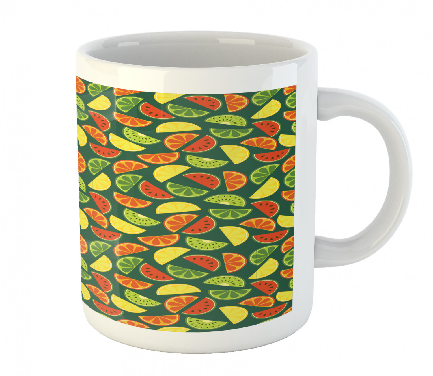 Ambesonne Lemons Pattern Ceramic Coffee Mug Cup for Water Tea Drinks, 11 oz - Picture 126 of 244