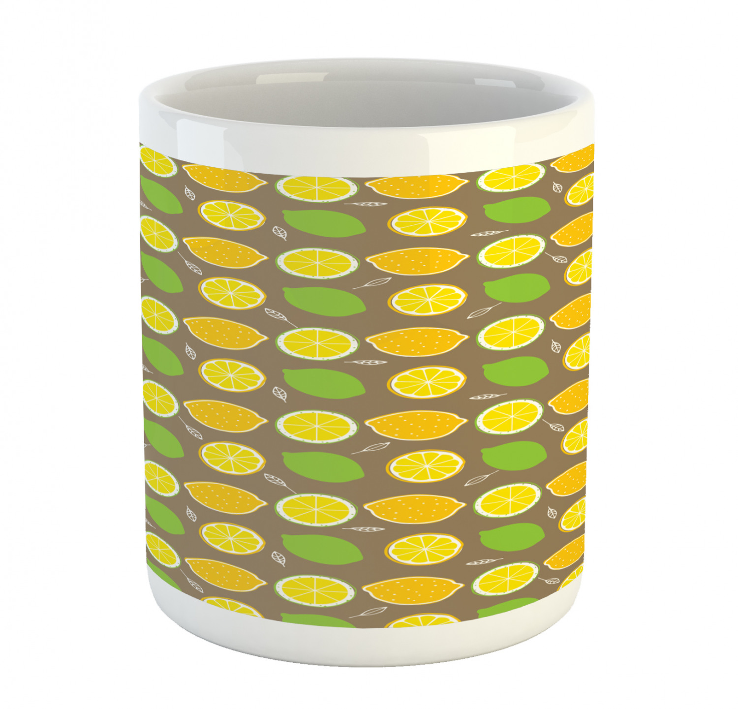 Ambesonne Lemons Pattern Ceramic Coffee Mug Cup for Water Tea Drinks, 11 oz - Picture 241 of 244