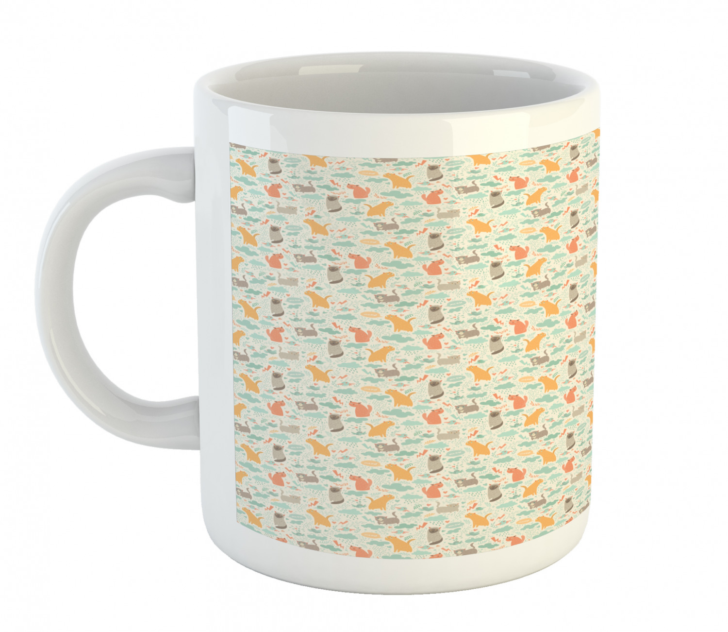 Ambesonne Cat Funny Ceramic Coffee Mug Cup for Water Tea Drinks, 11 oz - Picture 11 of 244