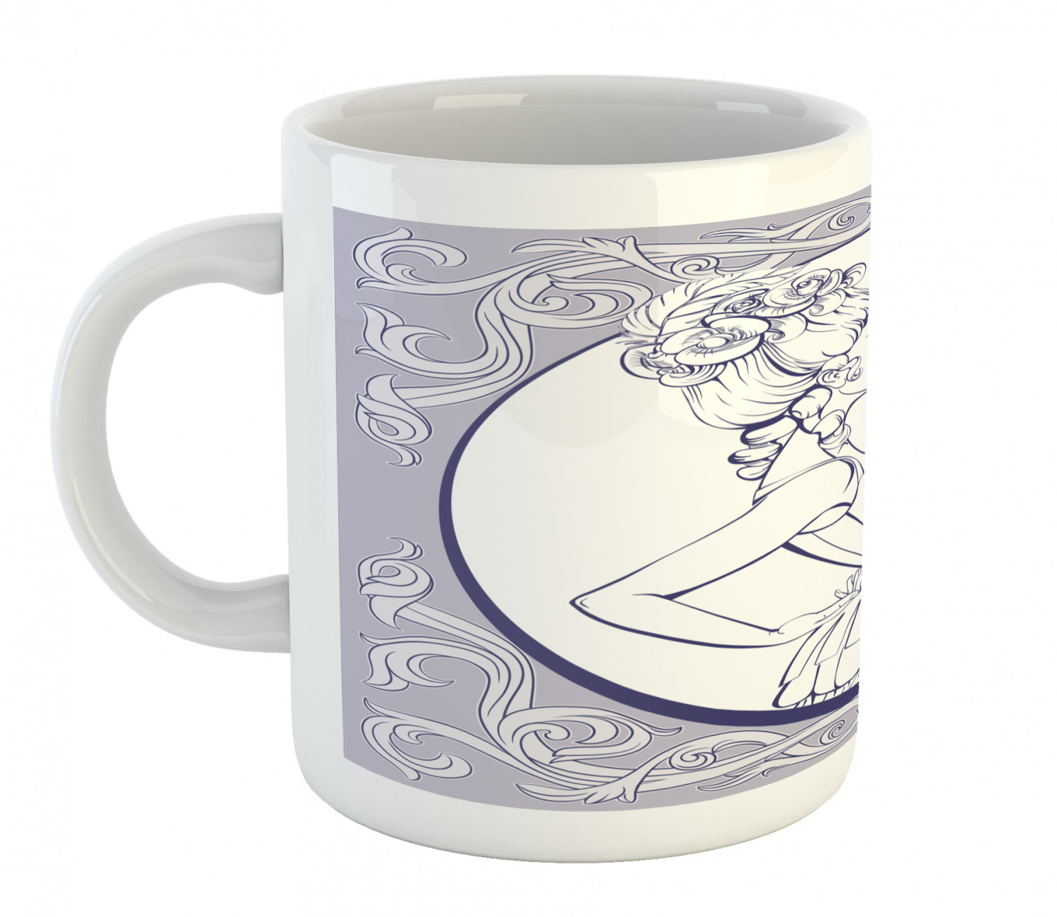 Ambesonne Vintage Arrangement Ceramic Coffee Mug Cup for Water Tea Drinks, 11 oz - Picture 167 of 240