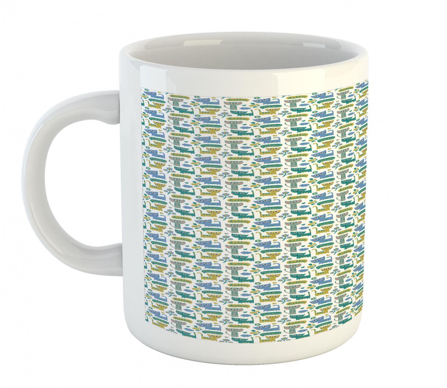Ambesonne Cat Funny Ceramic Coffee Mug Cup for Water Tea Drinks, 11 oz - Picture 151 of 244