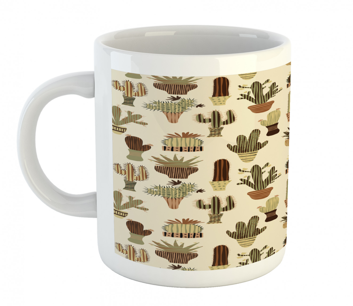 Ambesonne Mexican Ceramic Coffee Mug Cup for Water Tea Drinks, 11 oz