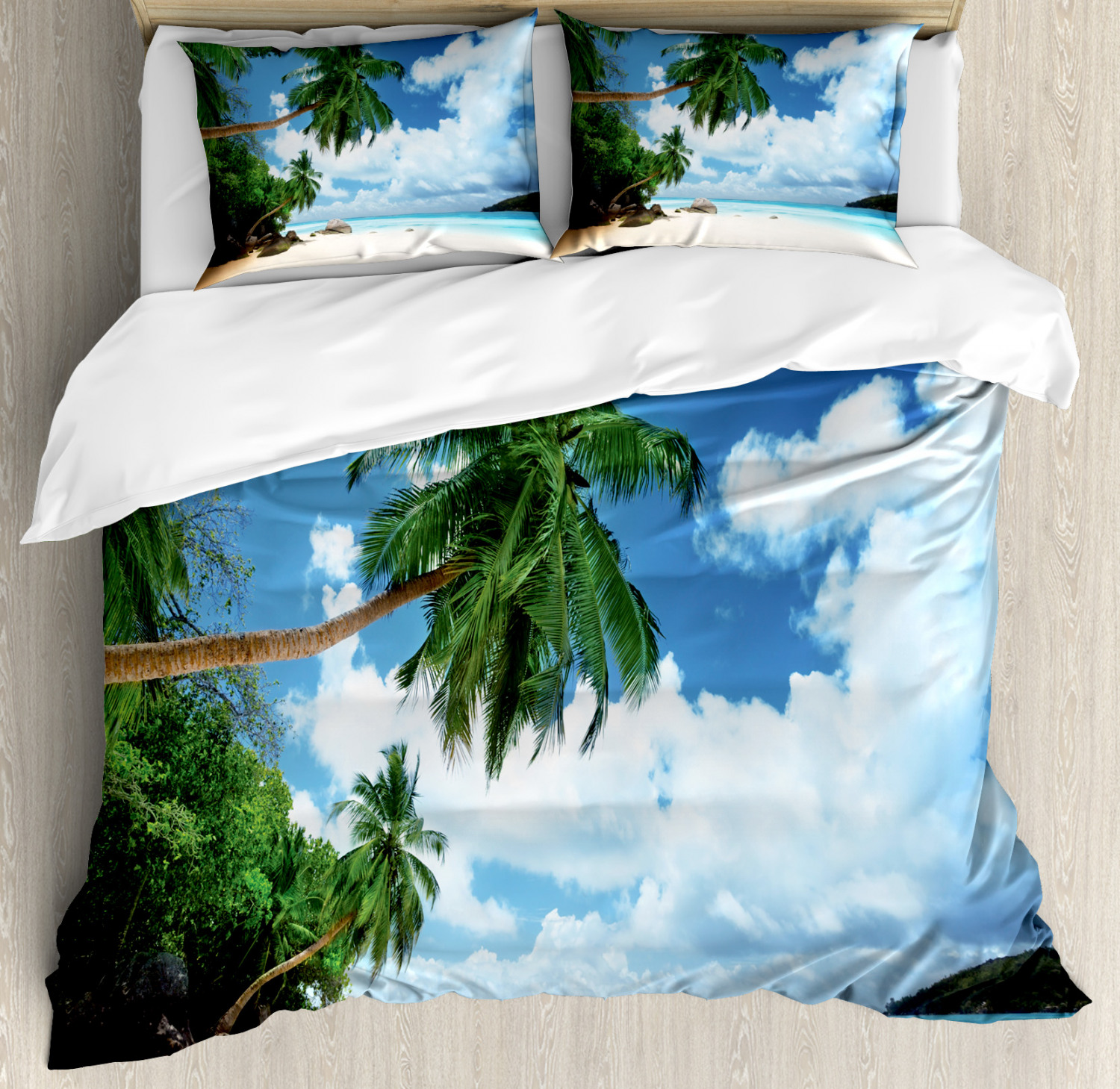 Seascape Duvet Cover Set with Pillow Shams Mahe Island Seychelles Print ...