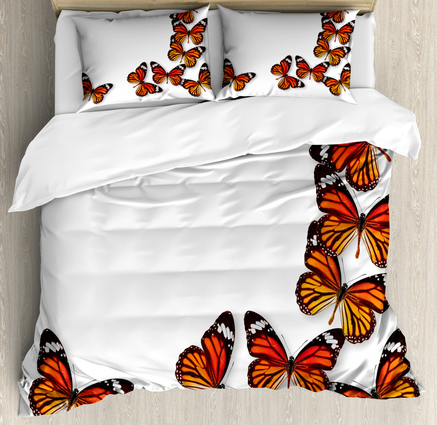 Exotic Duvet Cover Set with Pillow Shams Spring Monarch Bug Print - Picture 3 of 8