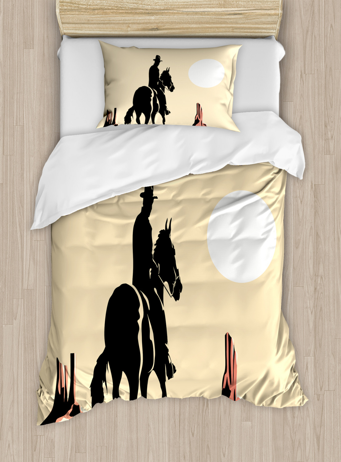 Western Duvet Cover Set with Pillow Shams Cowboy Horse Sunset Print eBay