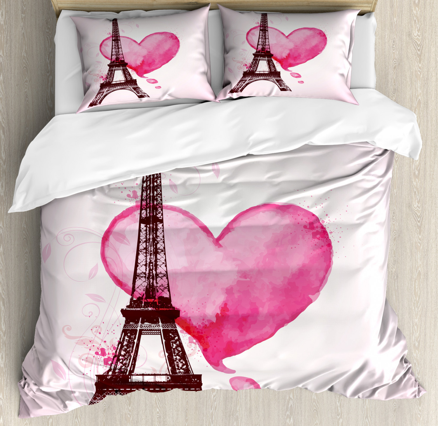 administración persona que practica jogging Frank Worthley Eiffel Tower Duvet Cover Set with Pillow Shams Romance Love Art Print | eBay