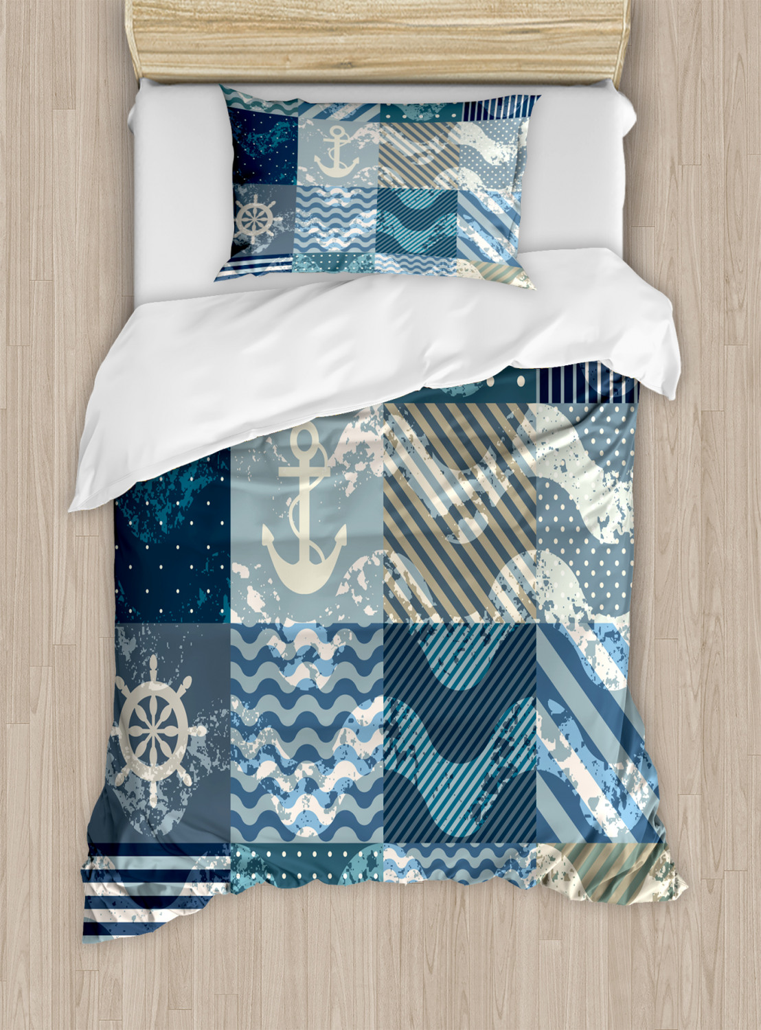 Nautical Ocean Duvet Cover Set Twin Queen King Sizes with Pillow Shams