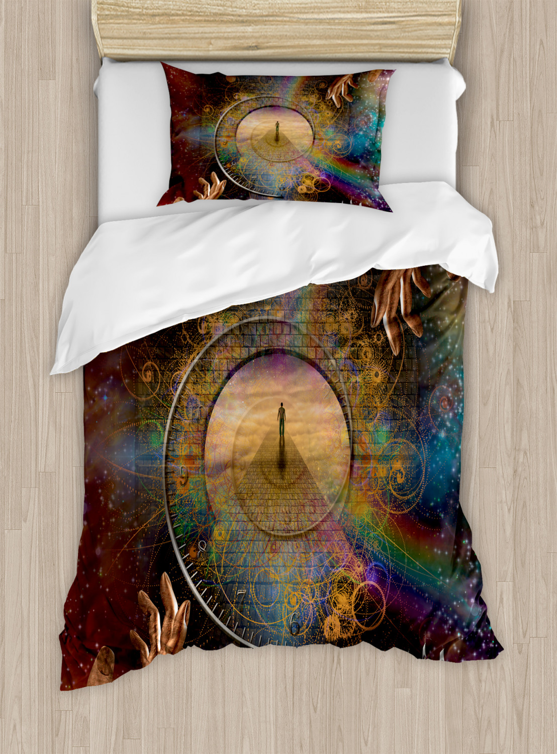 Eternity Fantasy Print Details about   Outer Space Quilted Bedspread & Pillow Shams Set 
