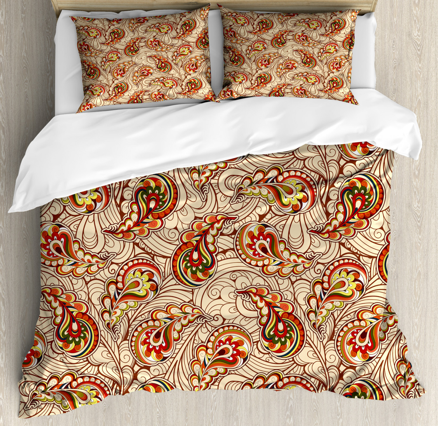 Classic Fabric Duvet Cover Set Twin Queen King Sizes with Pillow Shams - Picture 52 of 90