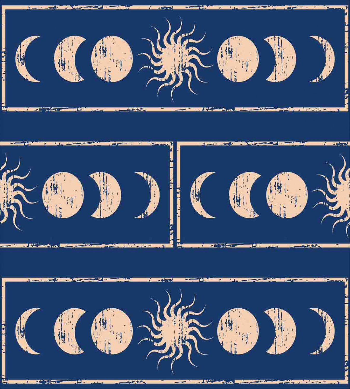 Sun Moon Astrology Print Details about   Indigo Quilted Bedspread & Pillow Shams Set 