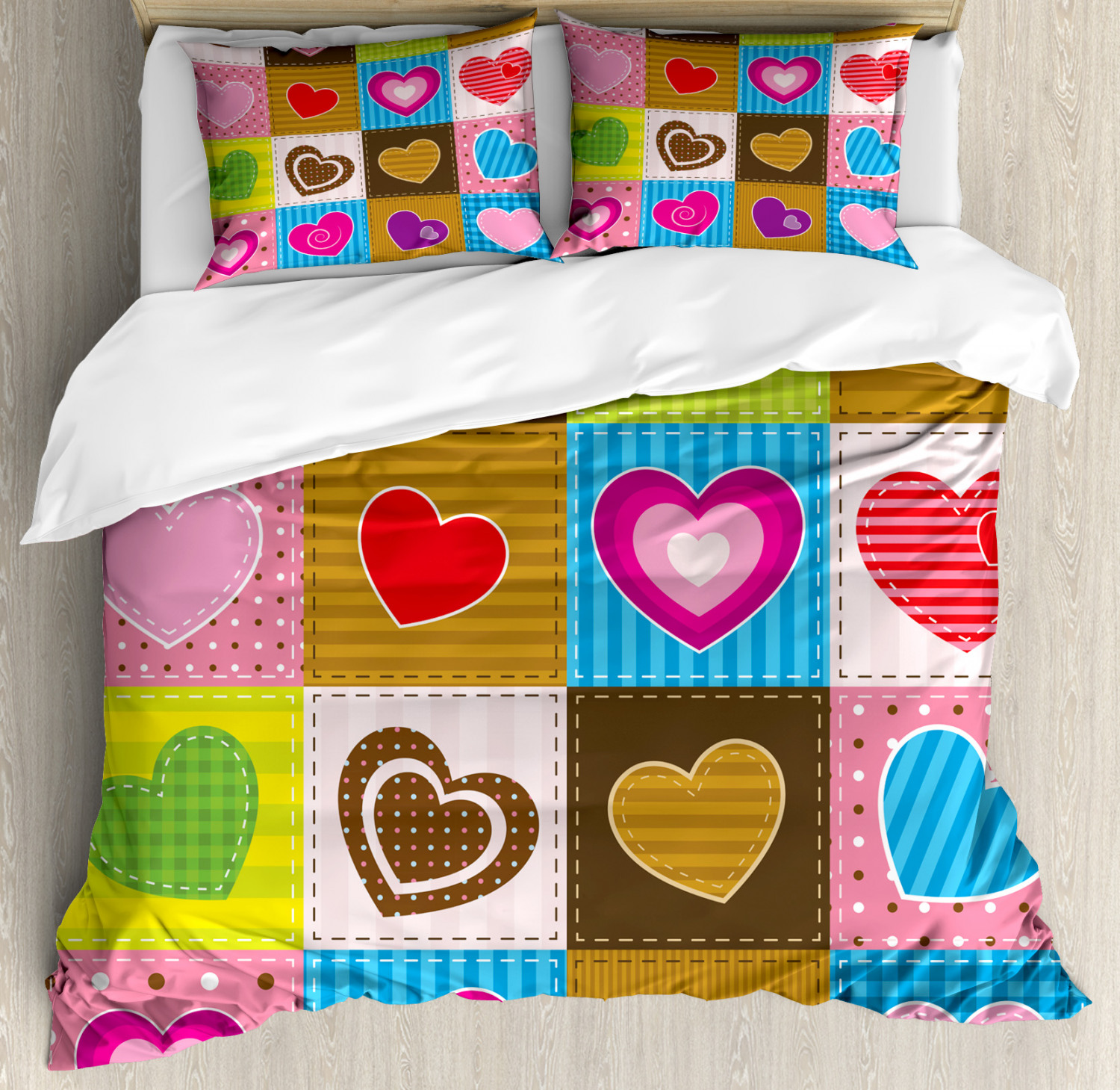 Classic Fabric Duvet Cover Set Twin Queen King Sizes with Pillow Shams - Picture 64 of 90