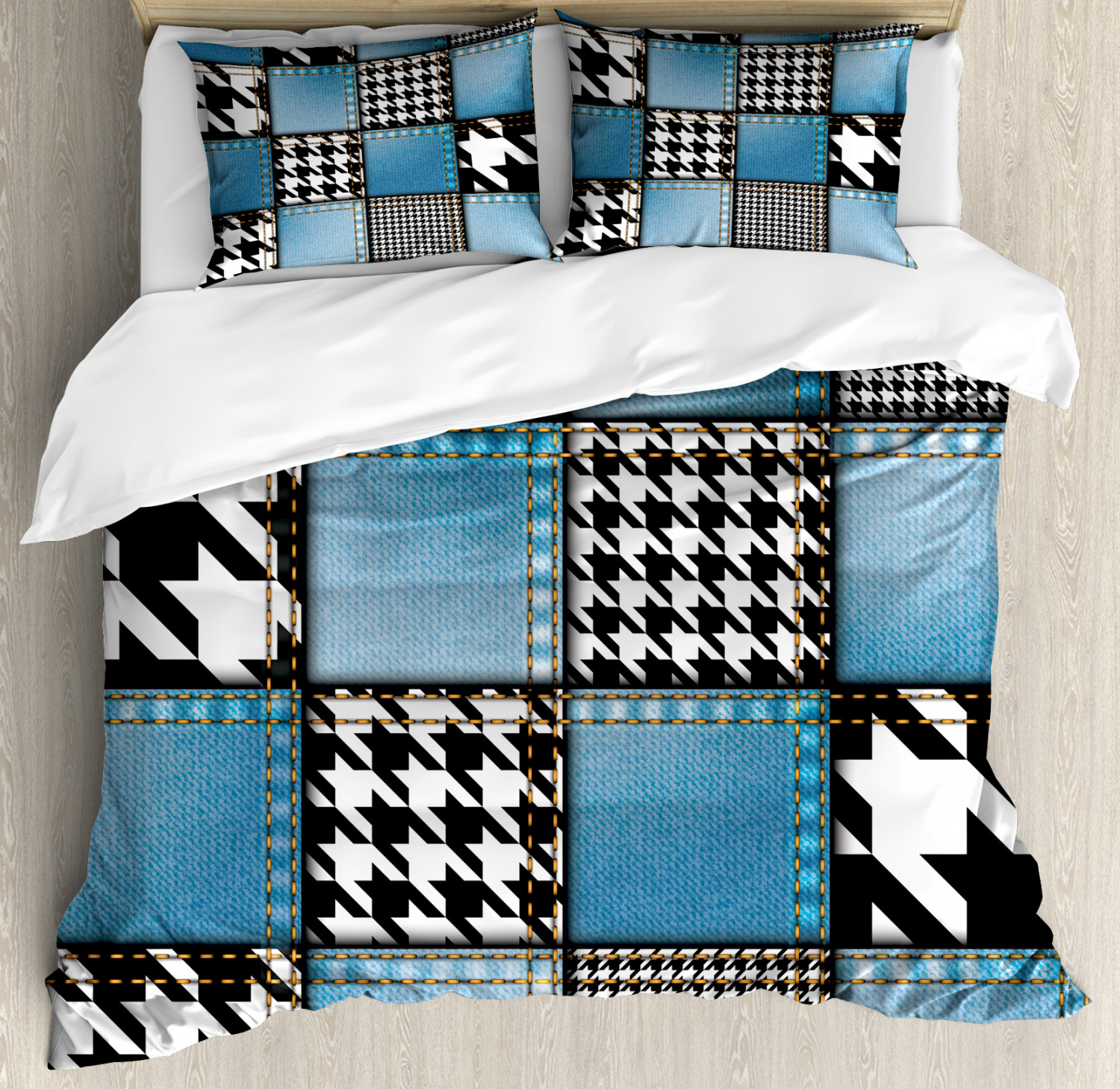 Classic Fabric Duvet Cover Set Twin Queen King Sizes with Pillow Shams - Picture 10 of 90