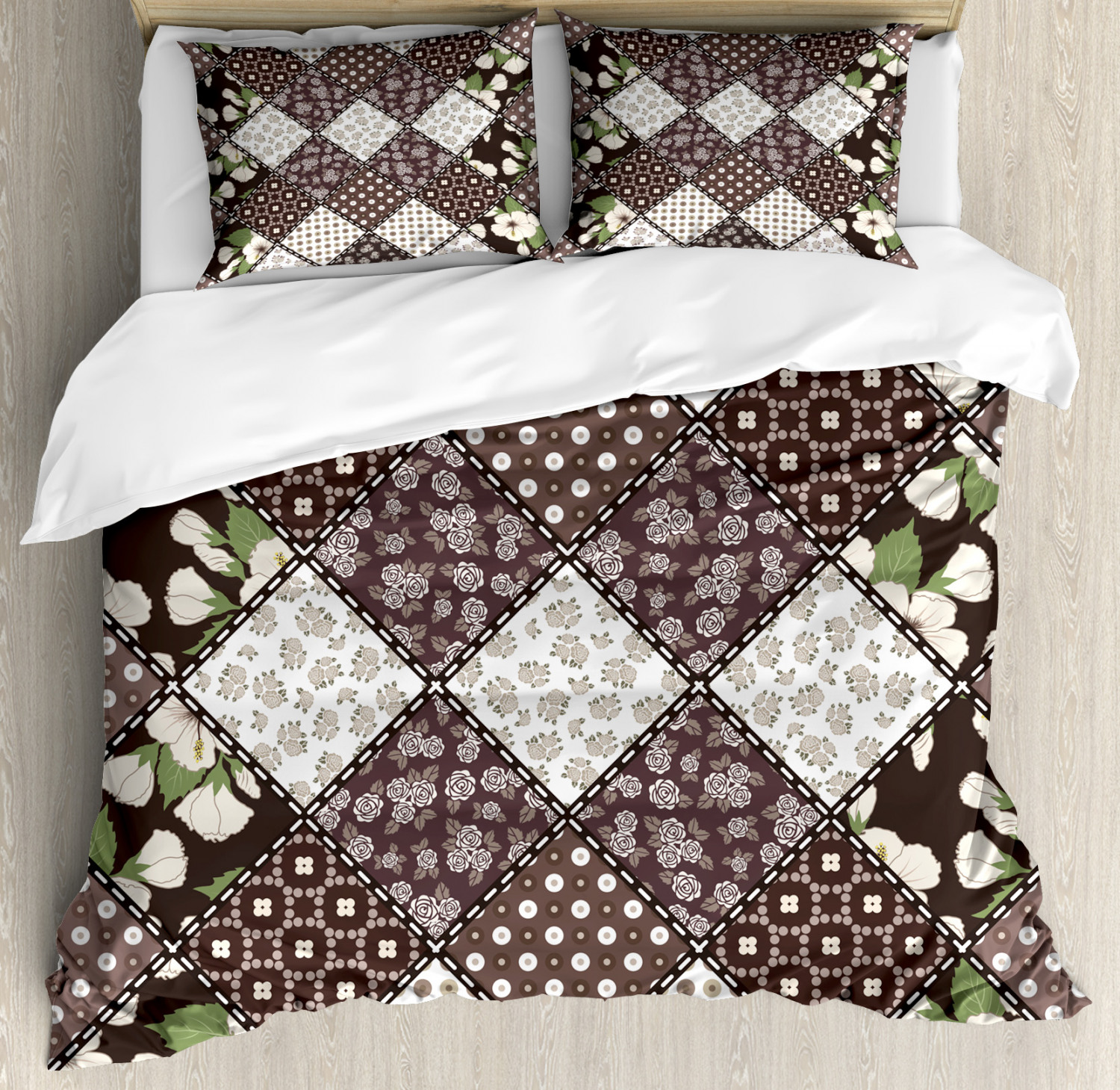 Classic Fabric Duvet Cover Set Twin Queen King Sizes with Pillow Shams - Picture 34 of 90