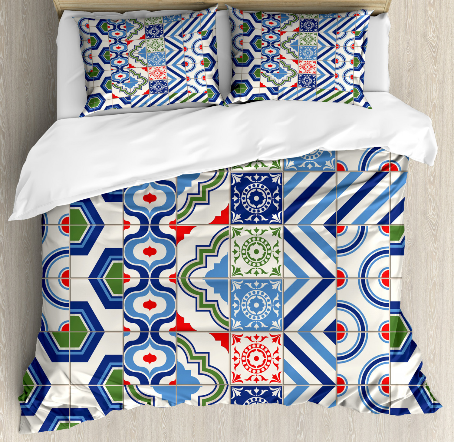 Classic Fabric Duvet Cover Set Twin Queen King Sizes with Pillow Shams - Picture 58 of 90