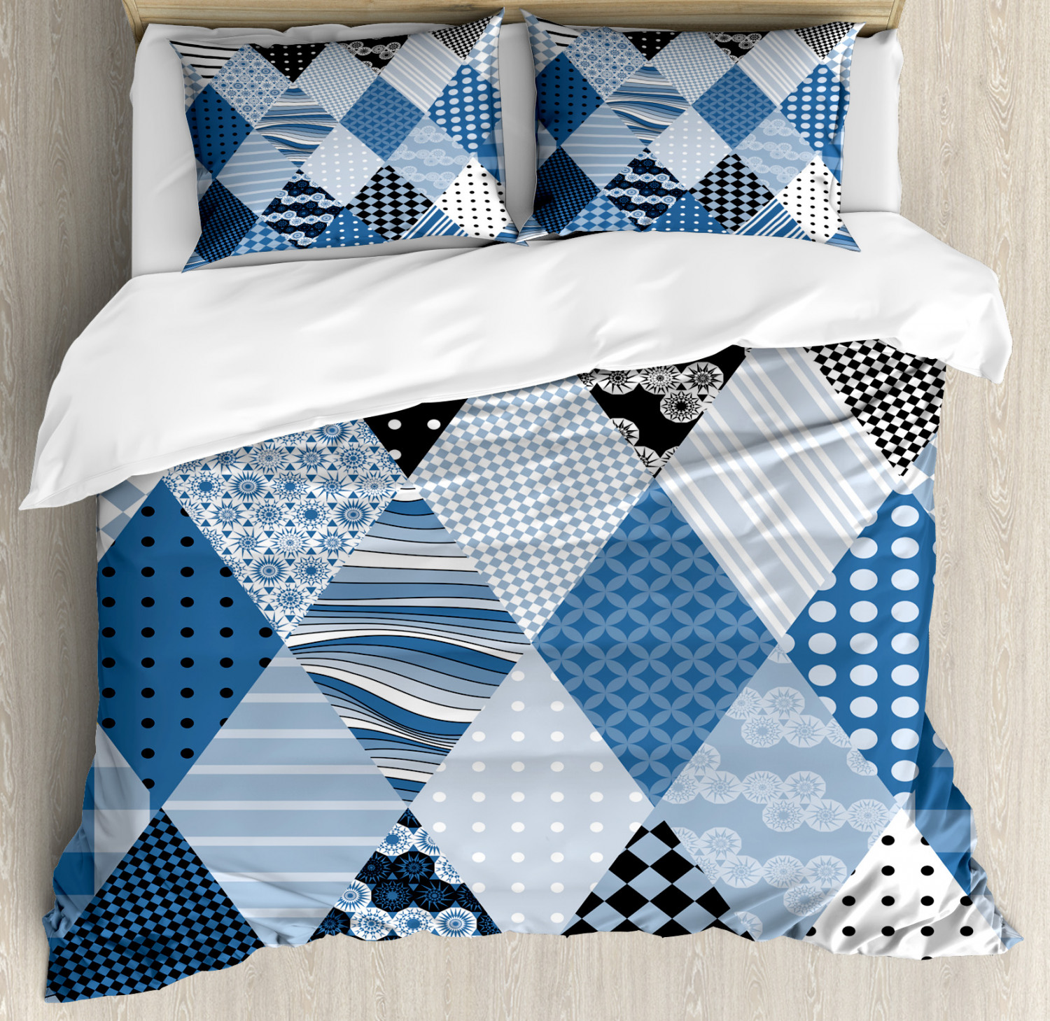 Classic Fabric Duvet Cover Set Twin Queen King Sizes with Pillow Shams - Picture 61 of 90