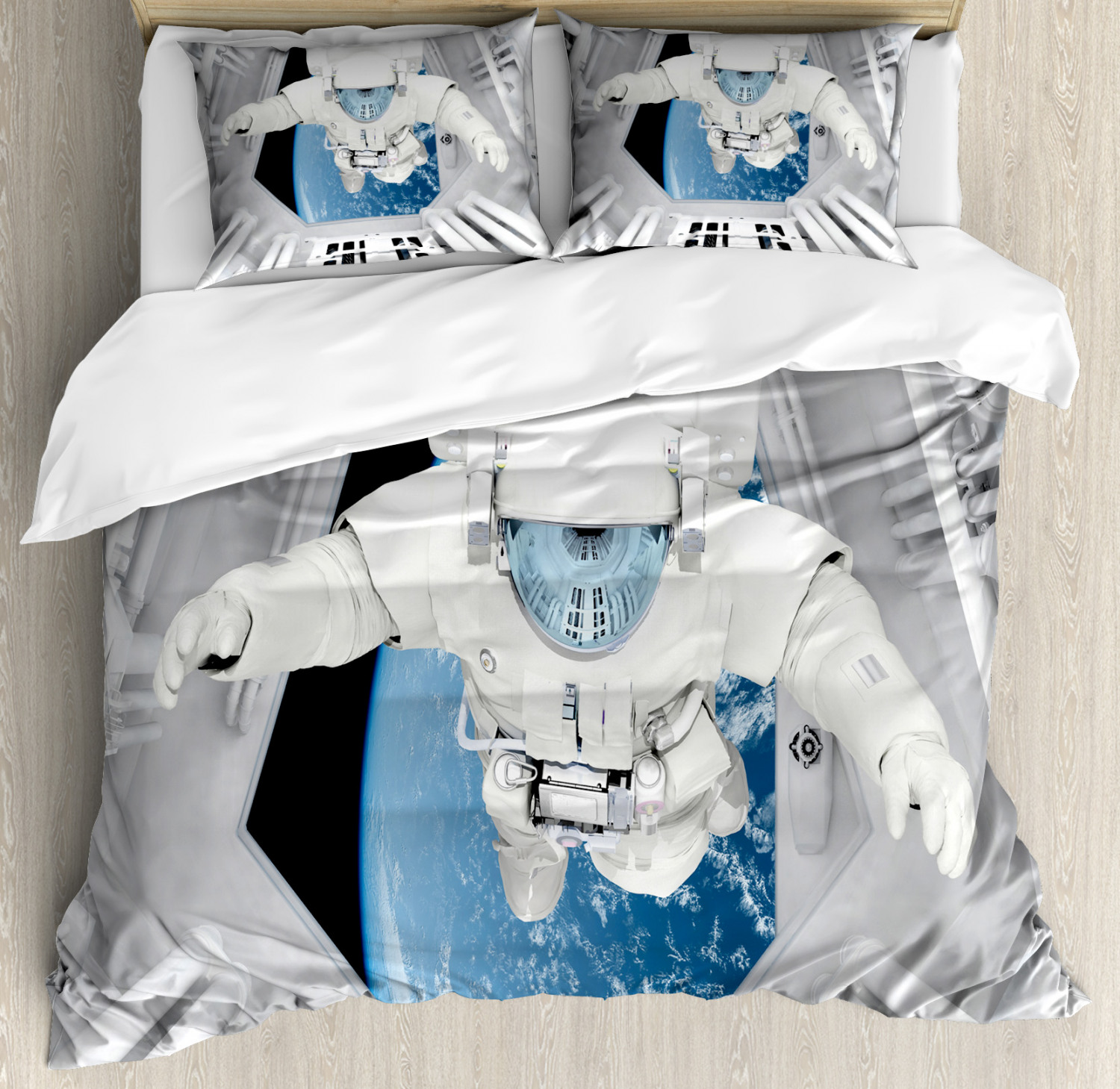 Nebula Duvet Cover Set With Pillow Shams Cosmic Journey Space