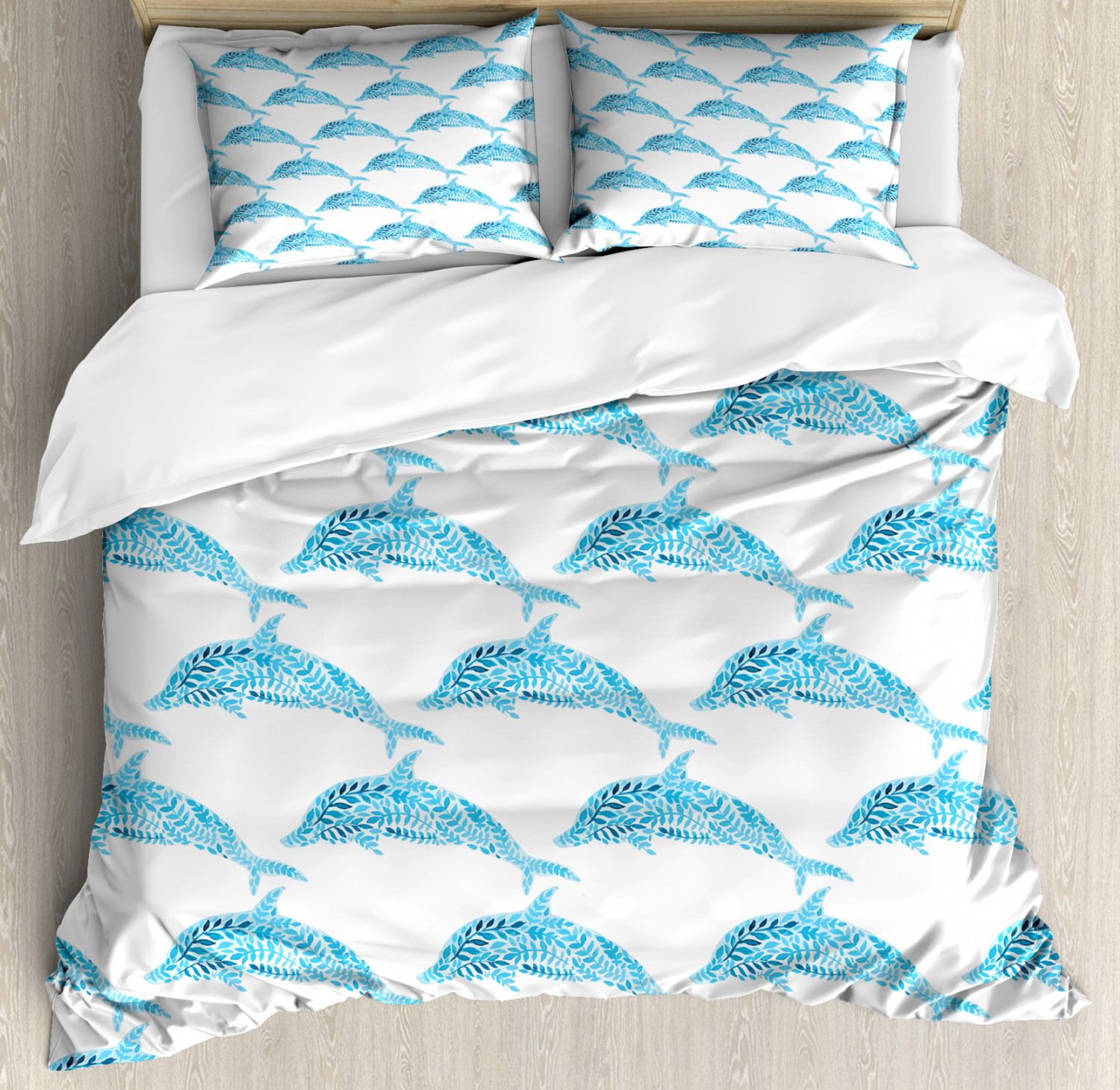 Aquatic Ocean Duvet Cover Set Twin Queen King Sizes with Pillow Shams