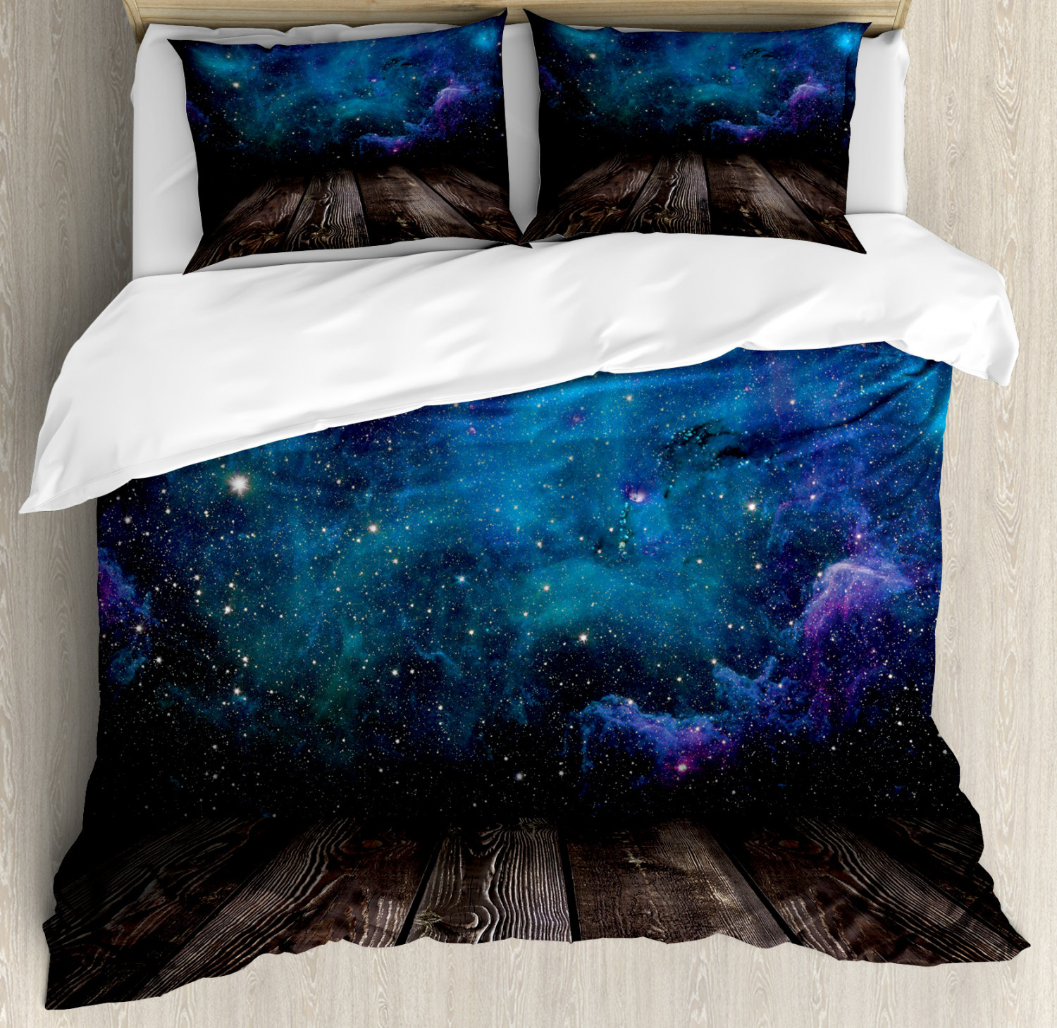 Galaxy Duvet Cover Set with Pillow Shams Space from Home View Print Galaxy Duvet Cover Set with Pillow Shams Space from Home View Print
