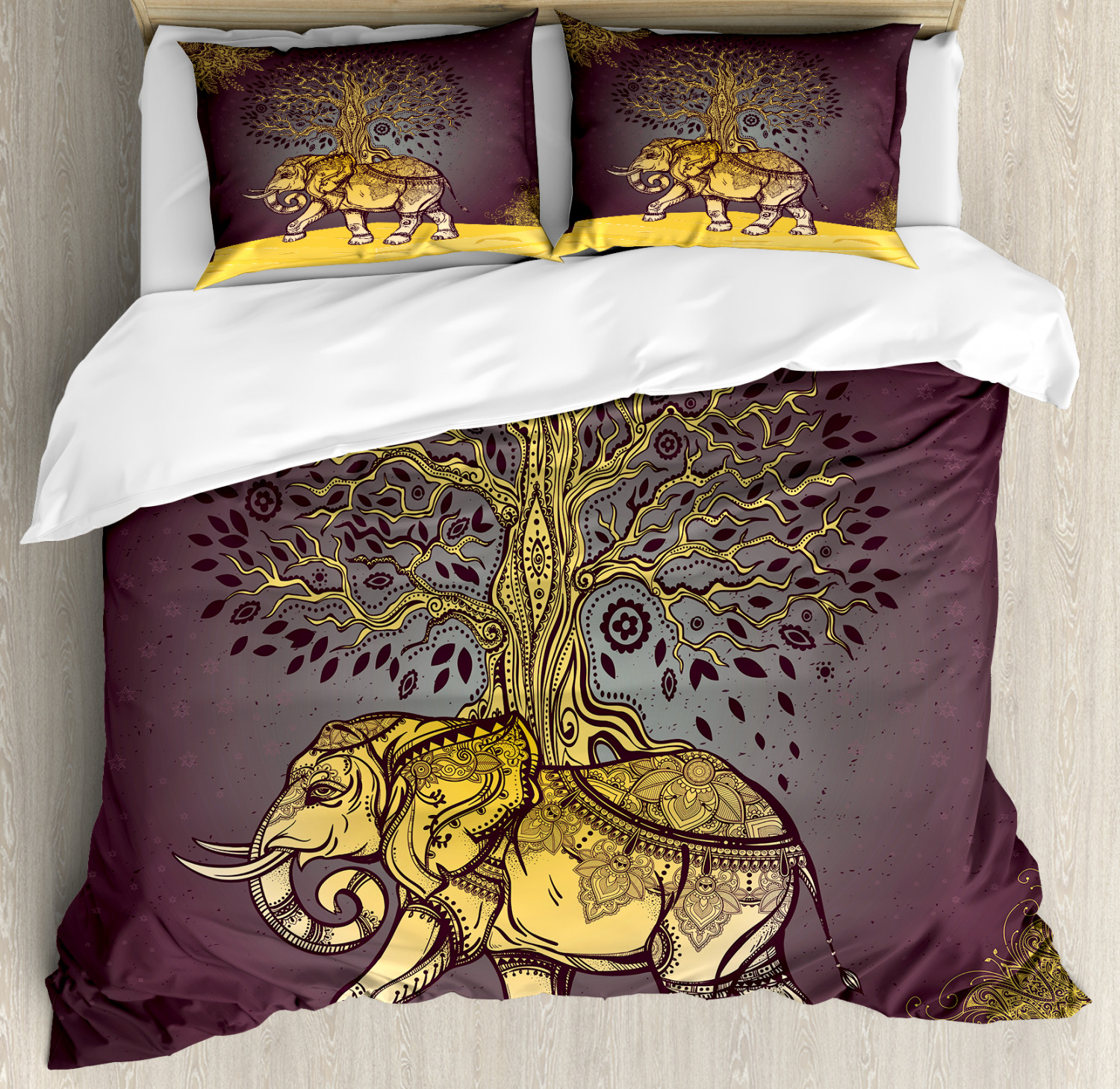 Animal Duvet Cover Set With Pillow Shams Asian Elephant In Nature Image Is Loading Animal Duvet Cover Set With Pillow Shams Asian