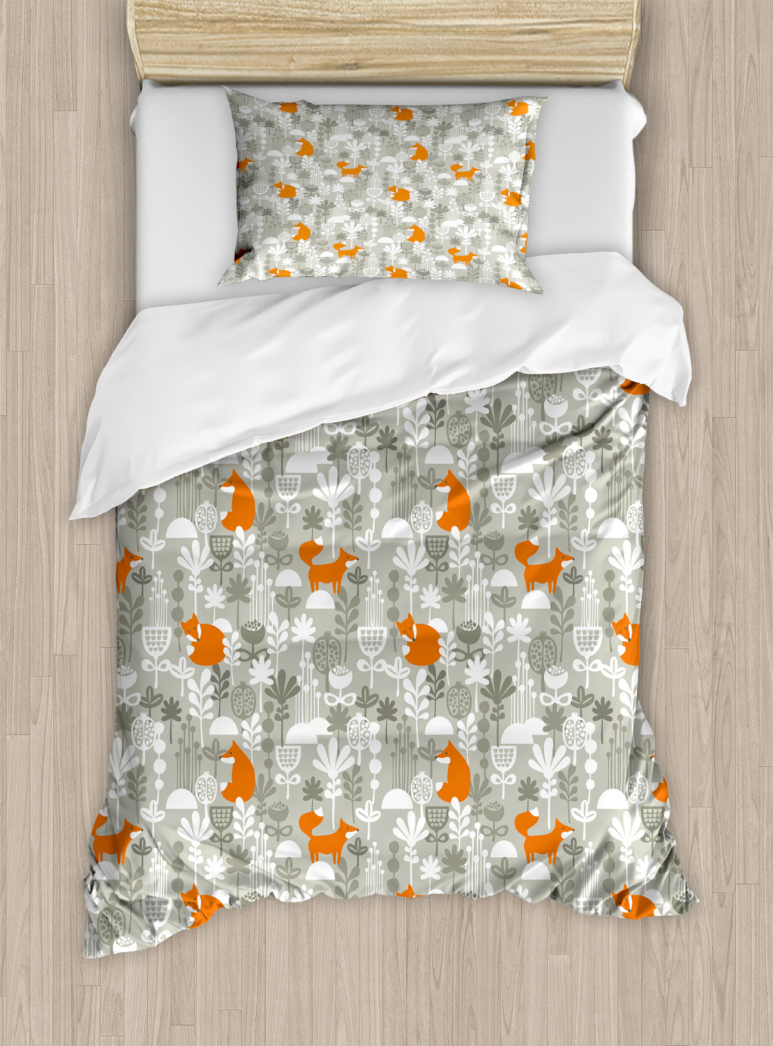 Animal Duvet Cover Set with Pillow Shams Fox in the Winter Forest Print - Picture 7 of 8