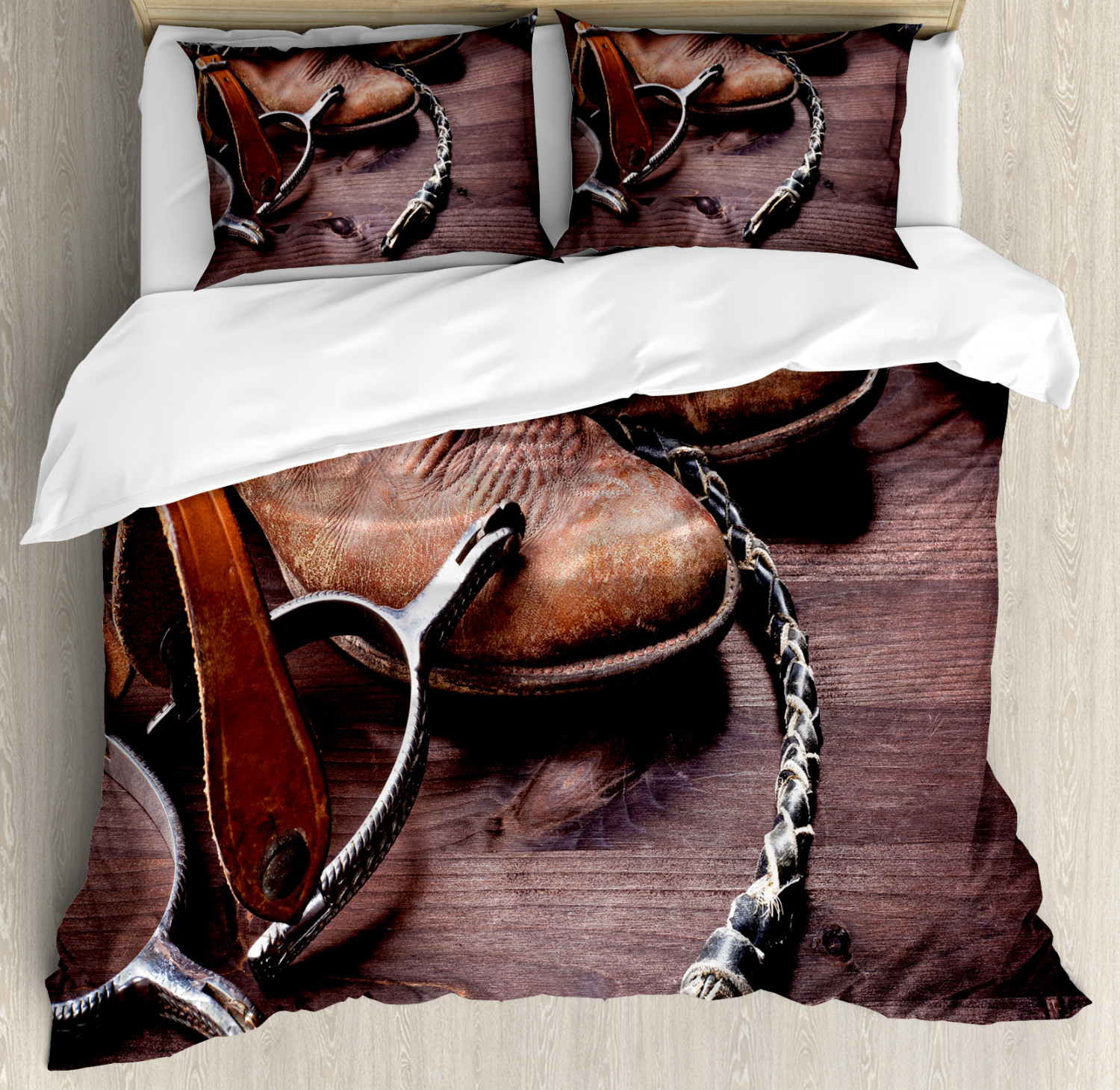 Western Duvet Cover Set with Pillow Shams Rustic Rodeo Cowboy Print | eBay