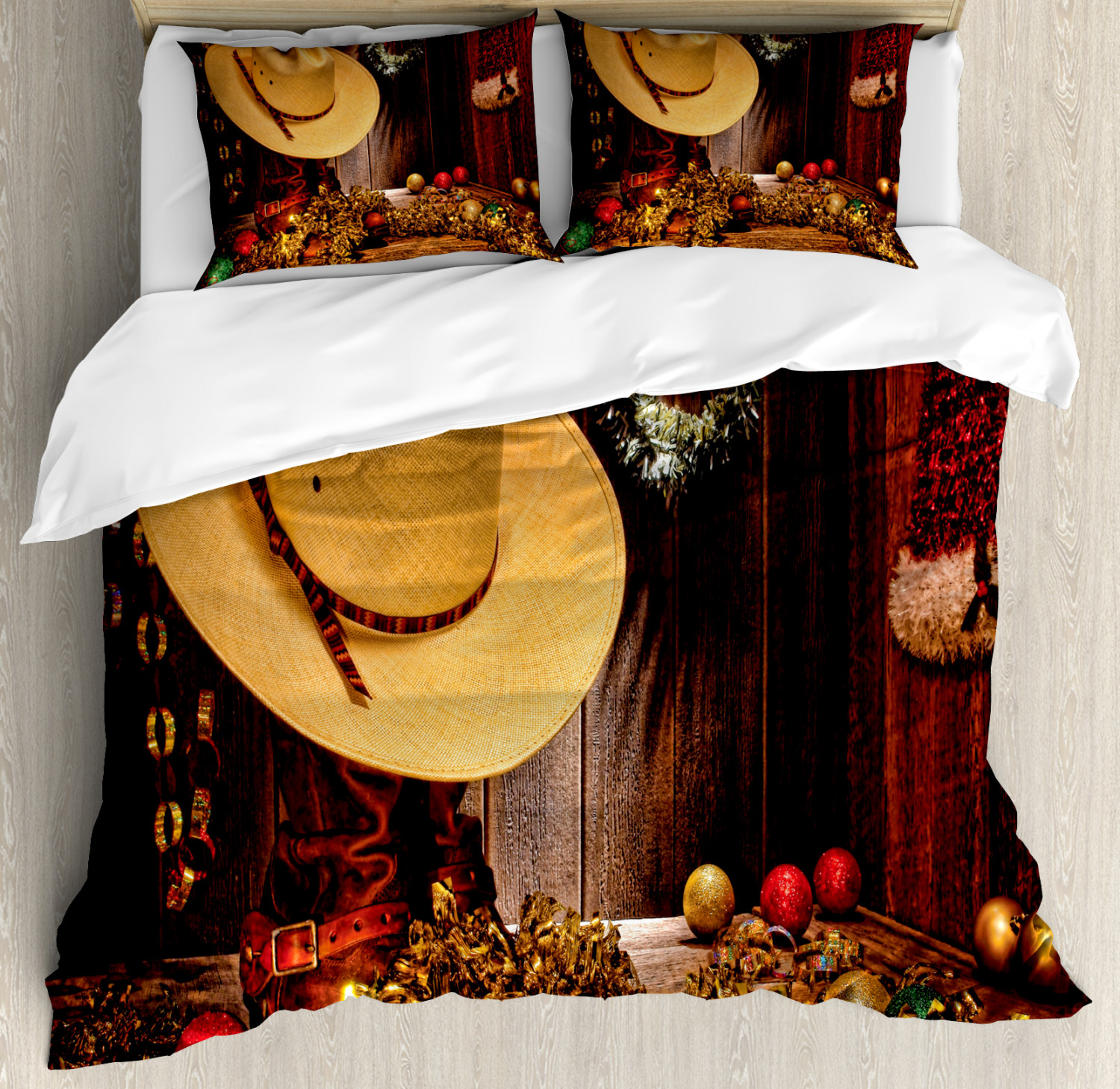 Western Duvet Cover Set With Pillow Shams Farmhouse Christmas