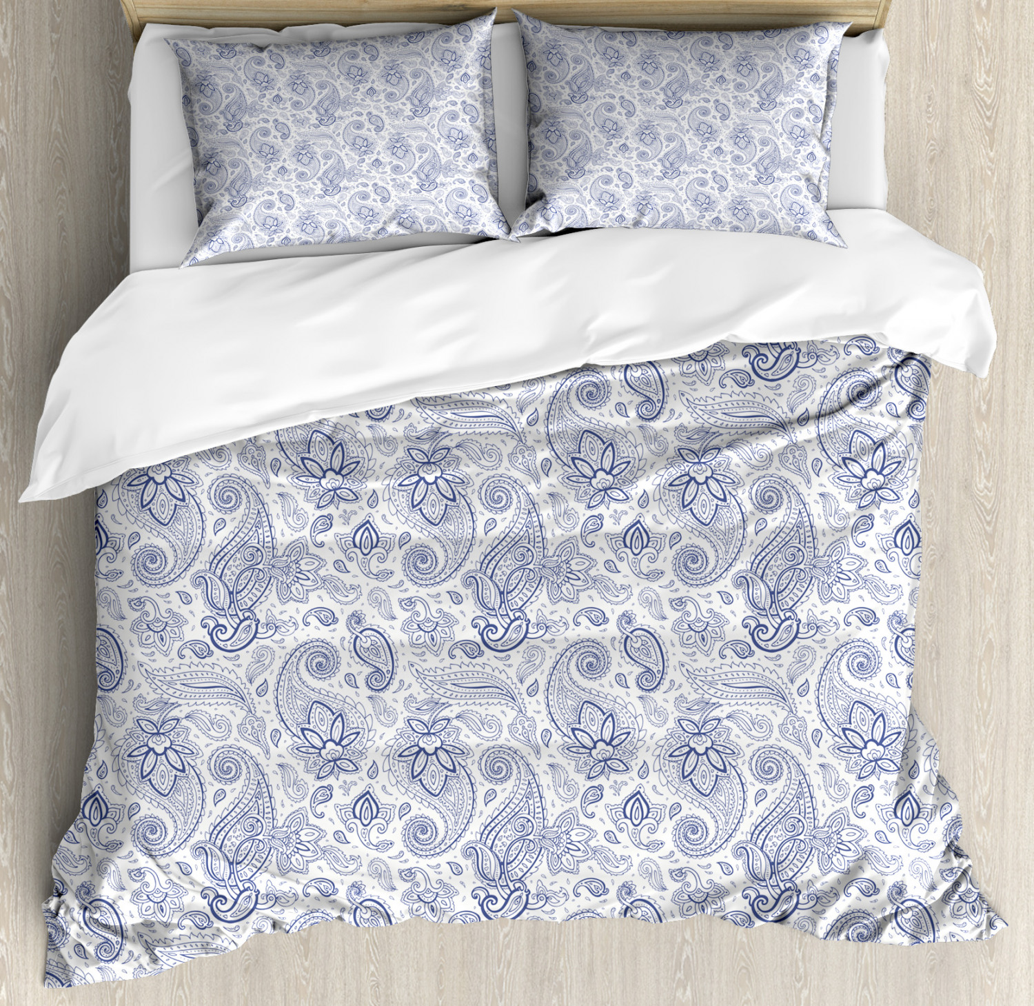 Paisley Duvet Cover Set With Pillow Shams Abstract Buds And Dots