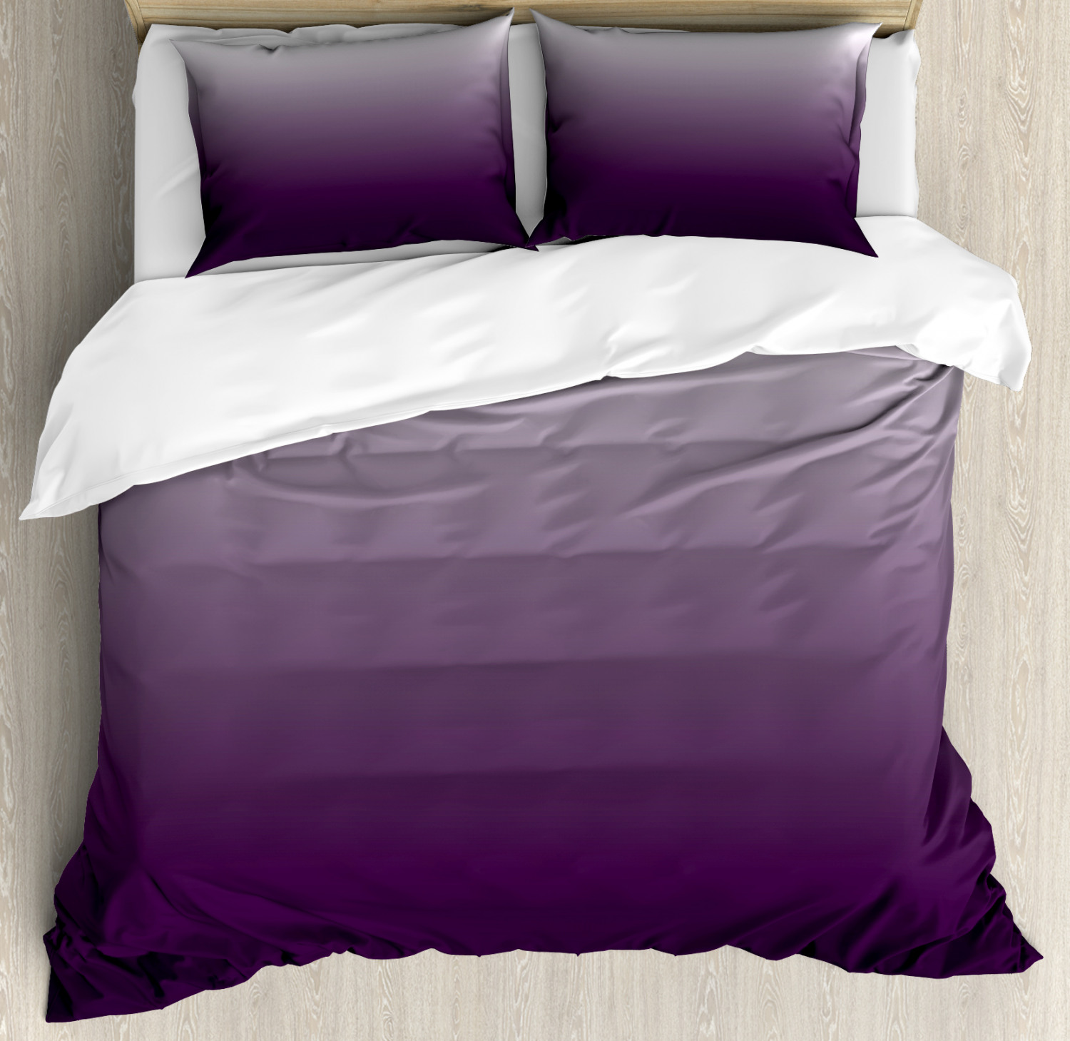 Aubergine Duvet Cover Set With Pillow Shams Ombre Print Ebay