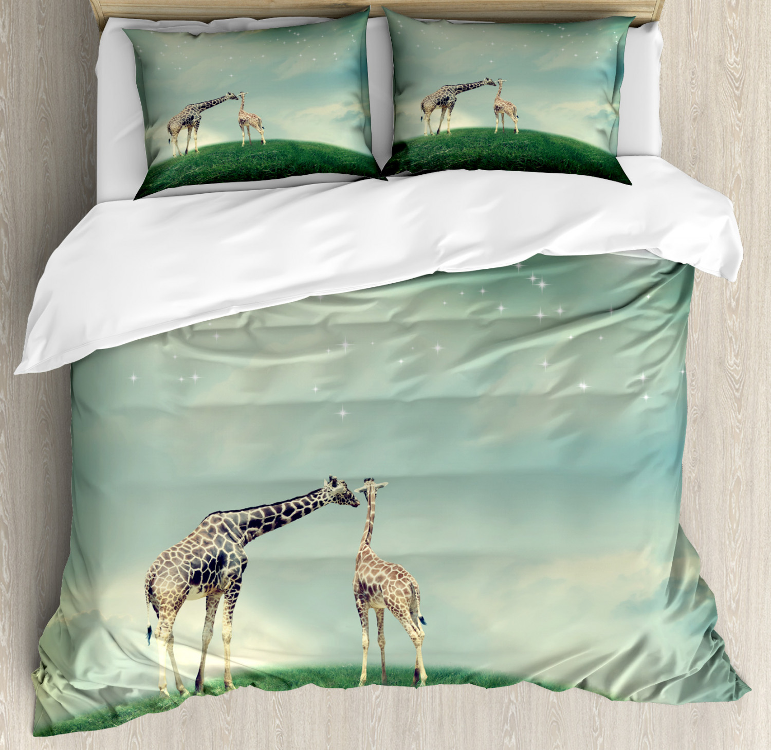 Giraffe Duvet Cover Set With Pillow Shams Fairytale Atmosphere