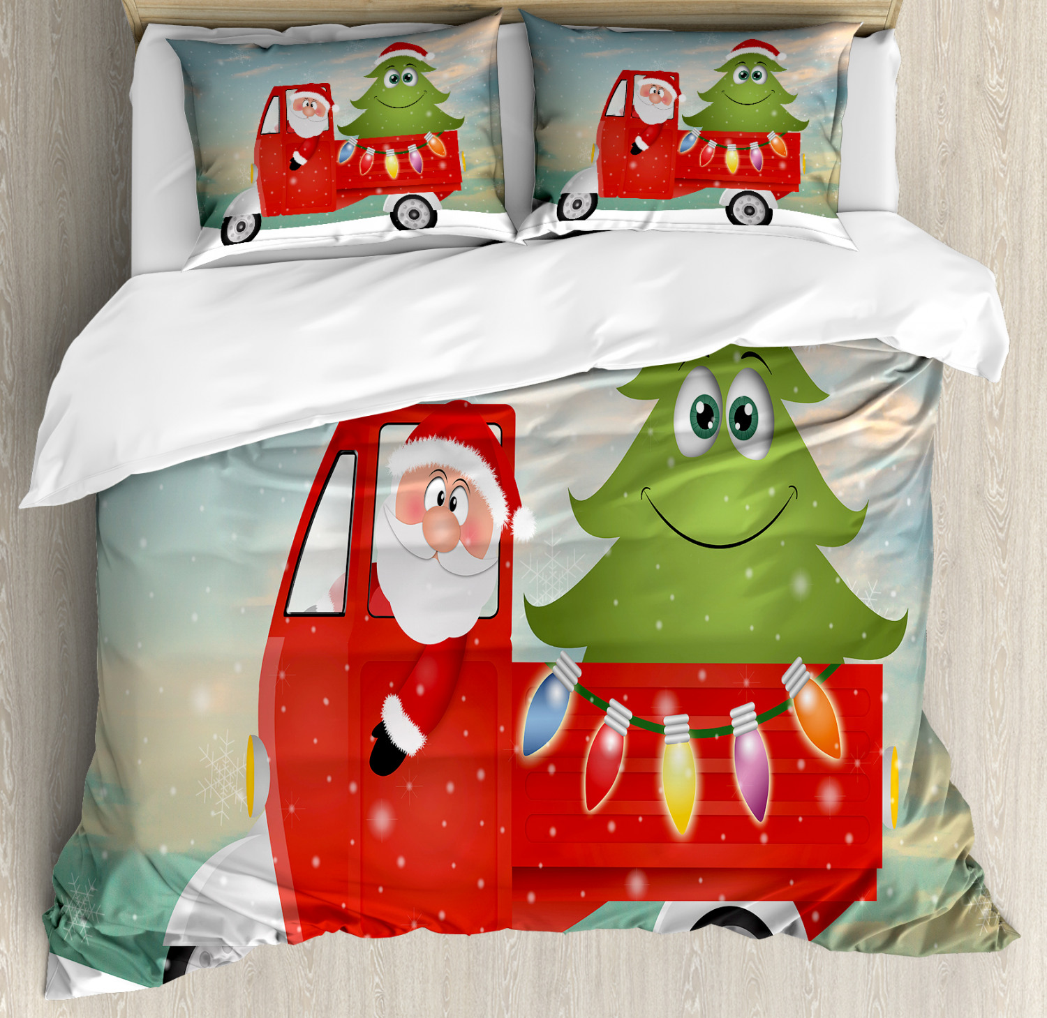 Colorful Christmas Duvet Cover Set Twin Queen King Sizes with Pillow ...