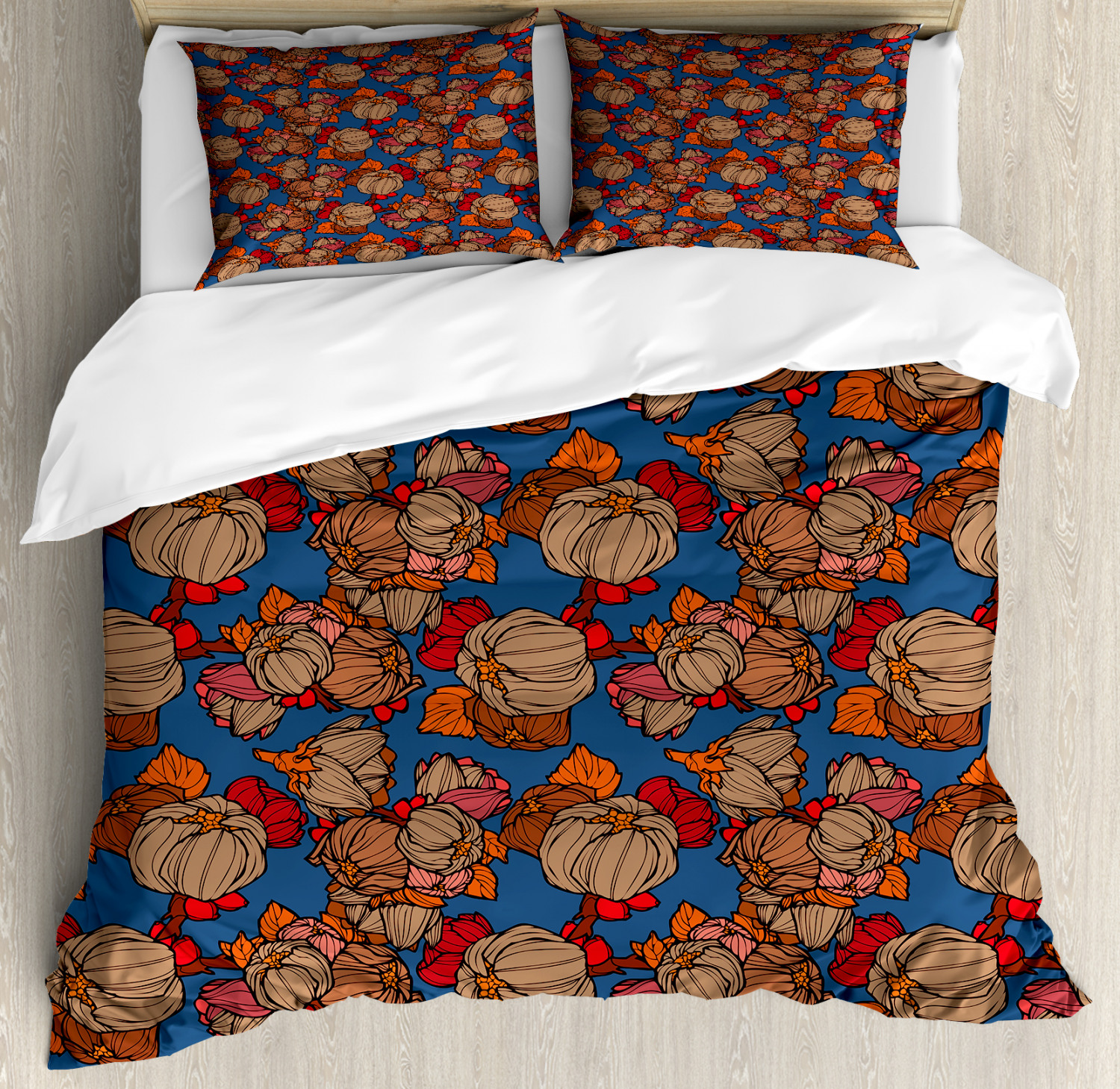 Floral Duvet Cover Set with Pillow Shams Funk Art Flower Pattern Print Floral Duvet Cover Set with Pillow Shams Funk Art Flower Pattern Print