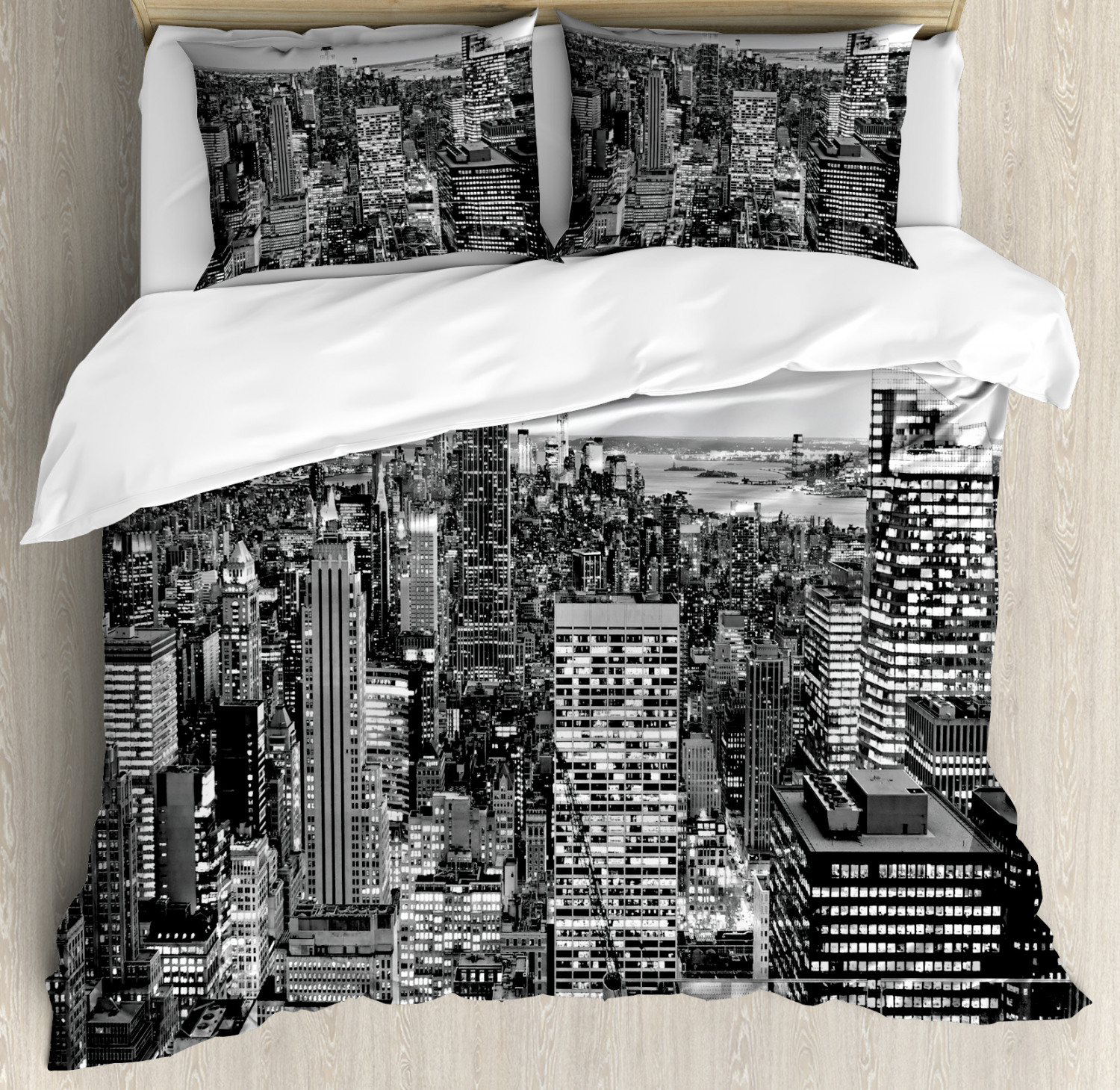 Landscape Duvet Cover Set With Pillow Shams New York Manhattan