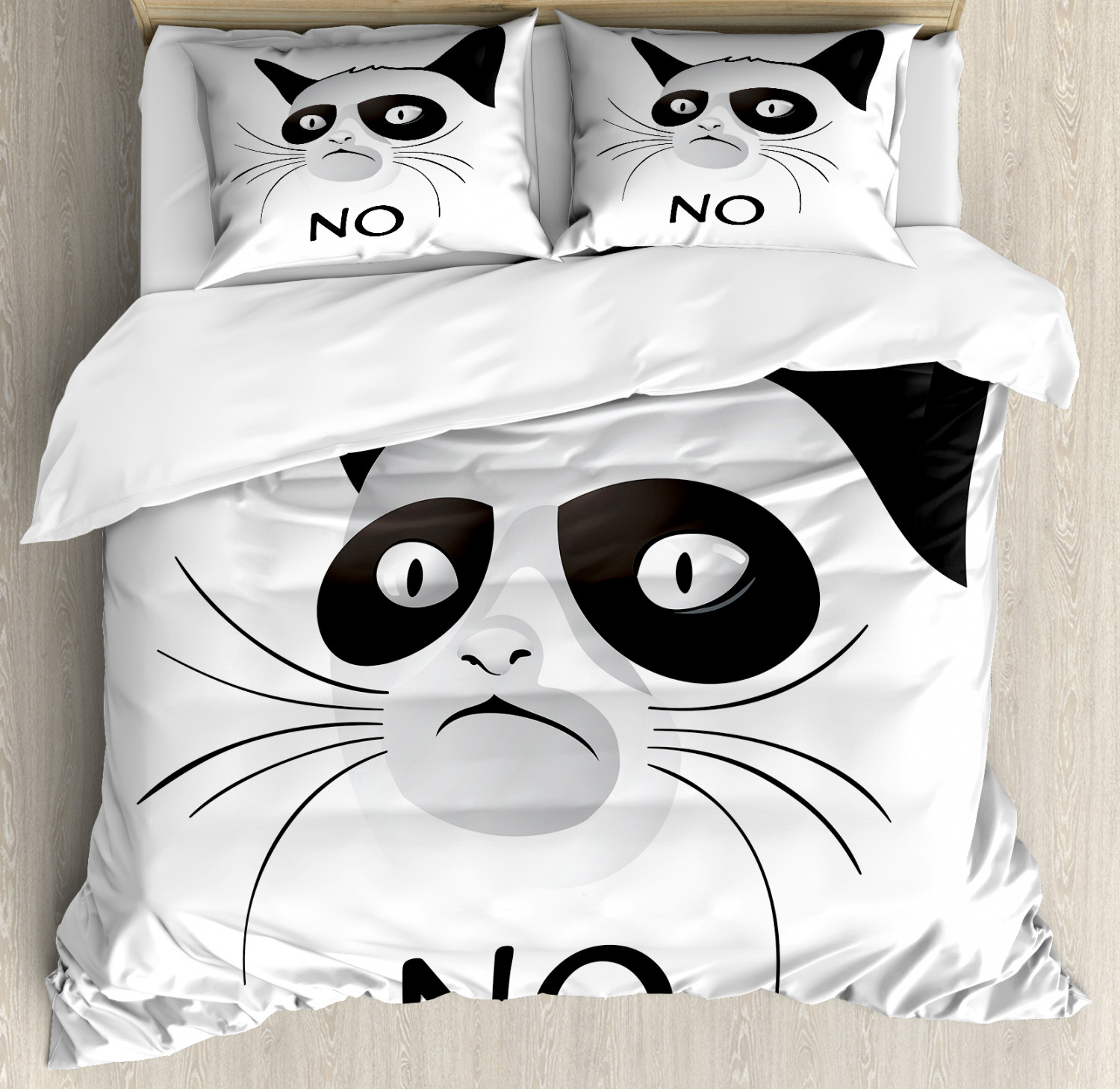 Animal Duvet Cover Set With Pillow Shams Grumpy Face Famous Cat