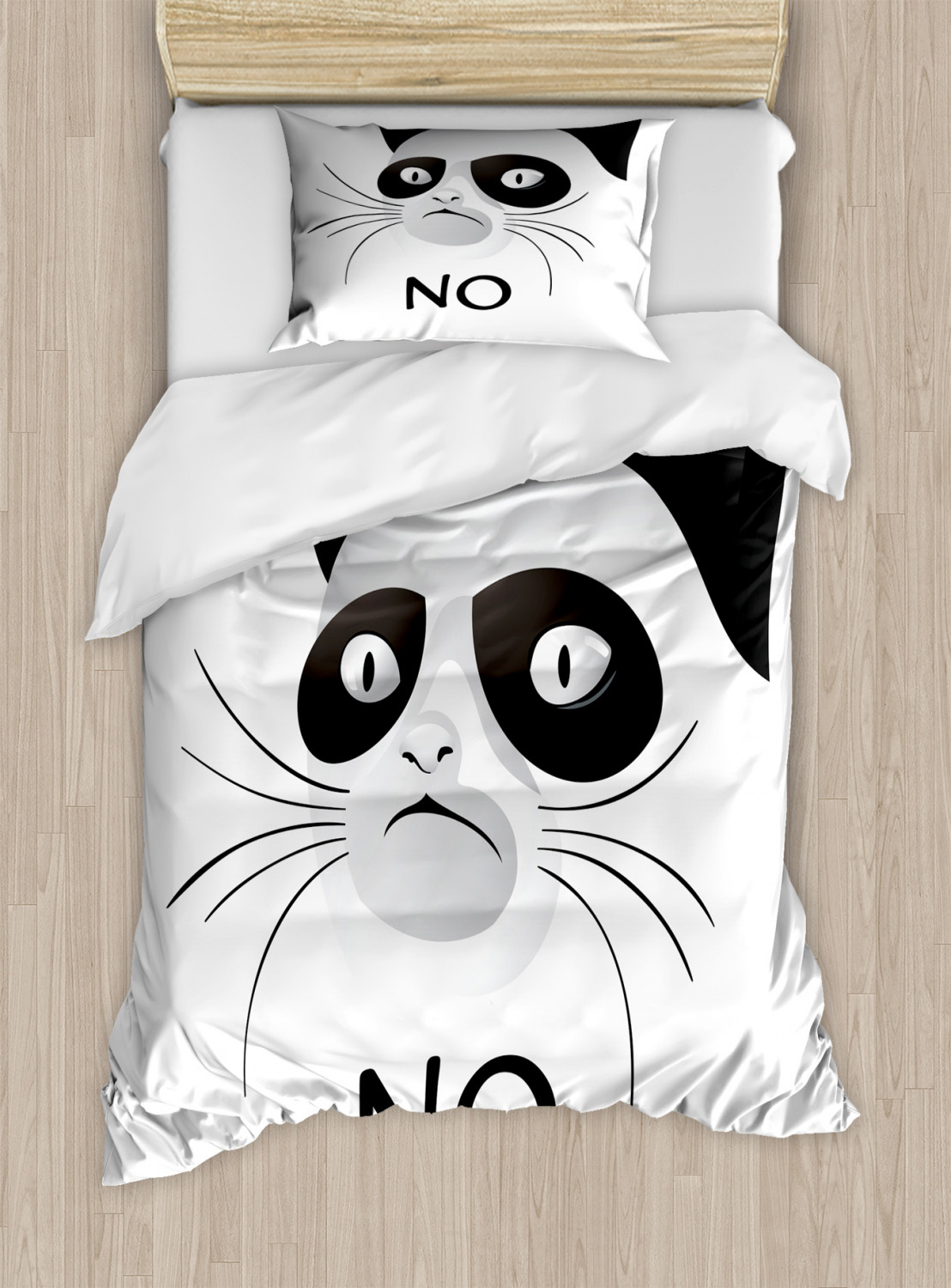 Animal Duvet Cover Set With Pillow Shams Grumpy Face Famous Cat