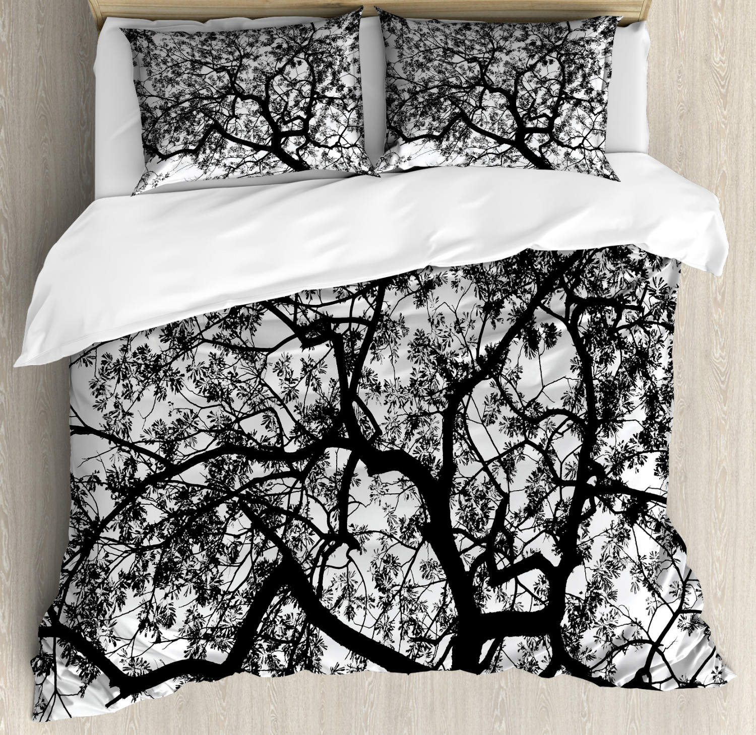 Nature Duvet Cover Set With Pillow Shams Spooky Black Tree Branch