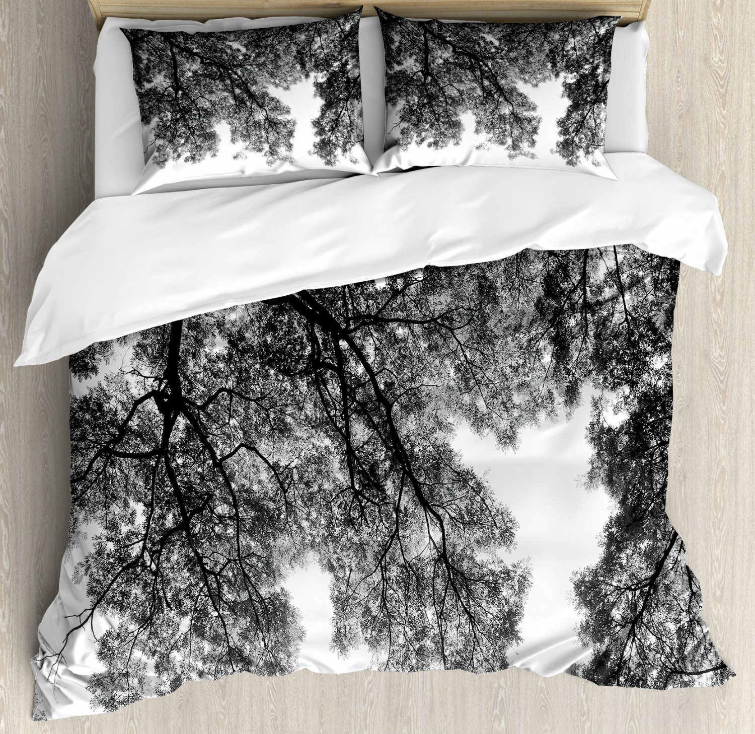 Photo Duvet Cover Set With Pillow Shams Tree Branches And Leaves