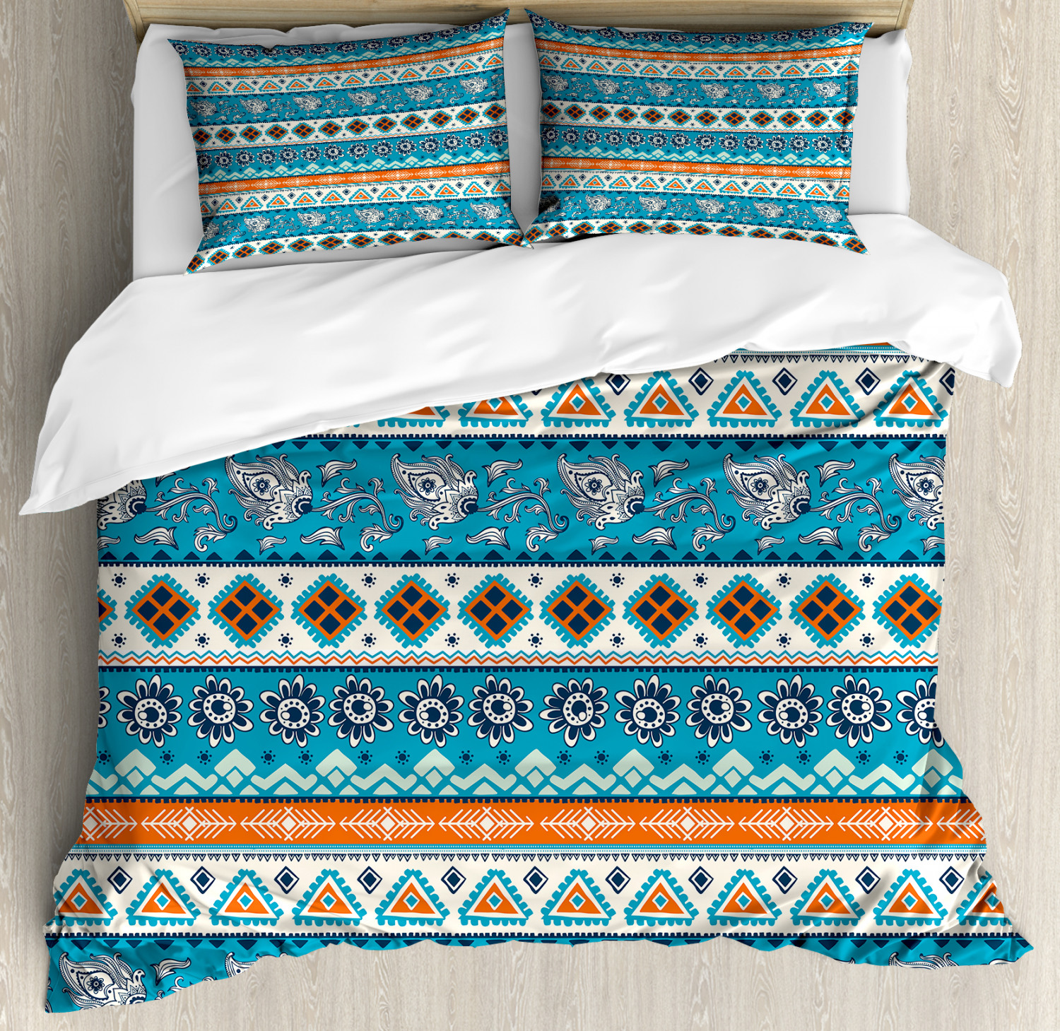 Tribal Duvet Cover Set With Pillow Shams Floral Aztec Art Pattern