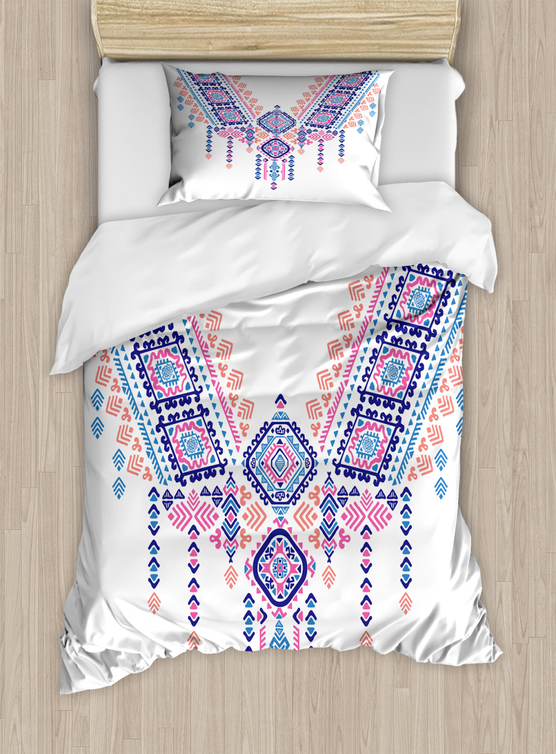 Tribal Duvet Cover Set with Pillow Shams African Geometric Design Print