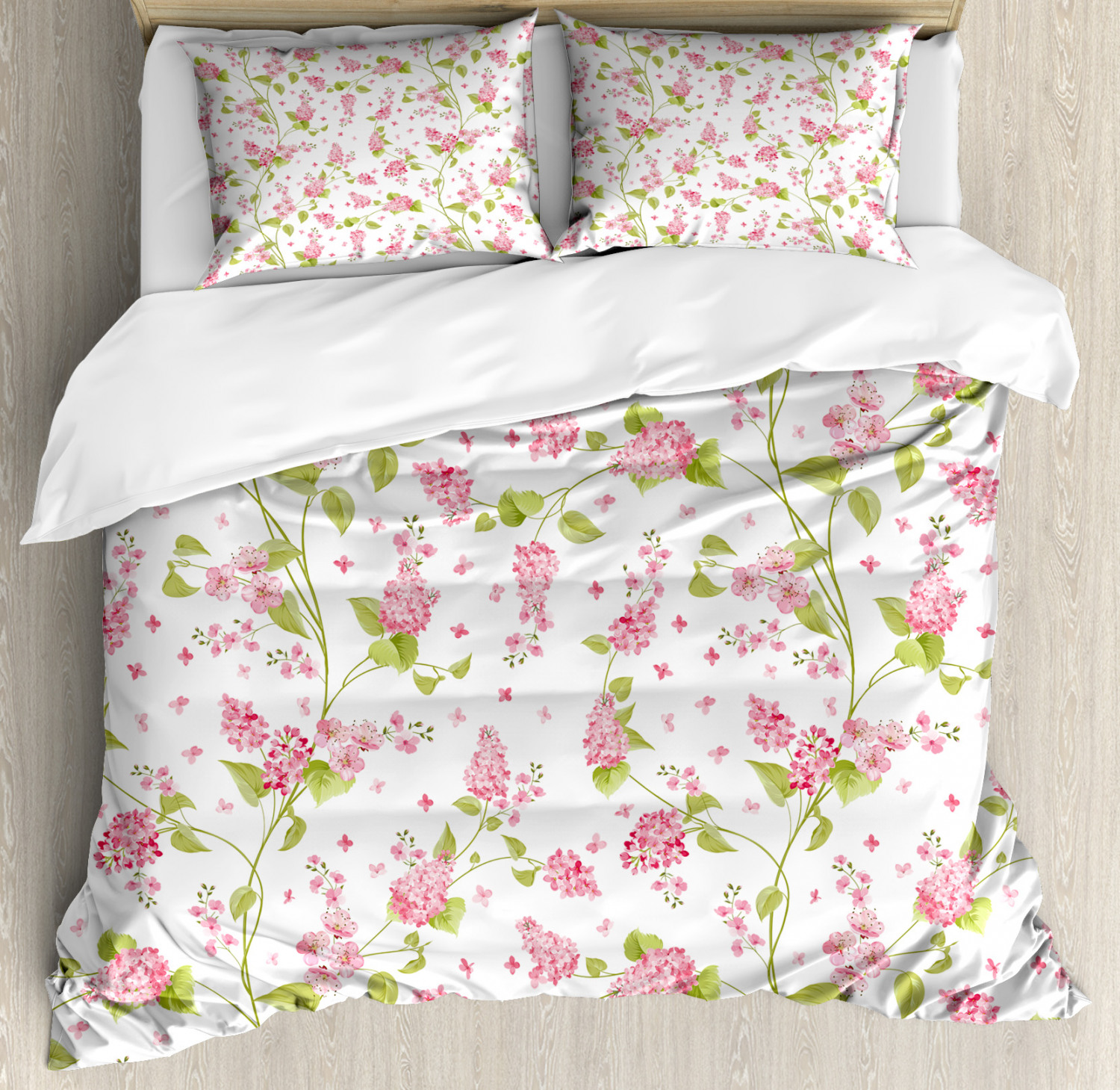 Shabby Chic Duvet Cover Set With Pillow Shams Nature Blossom Buds