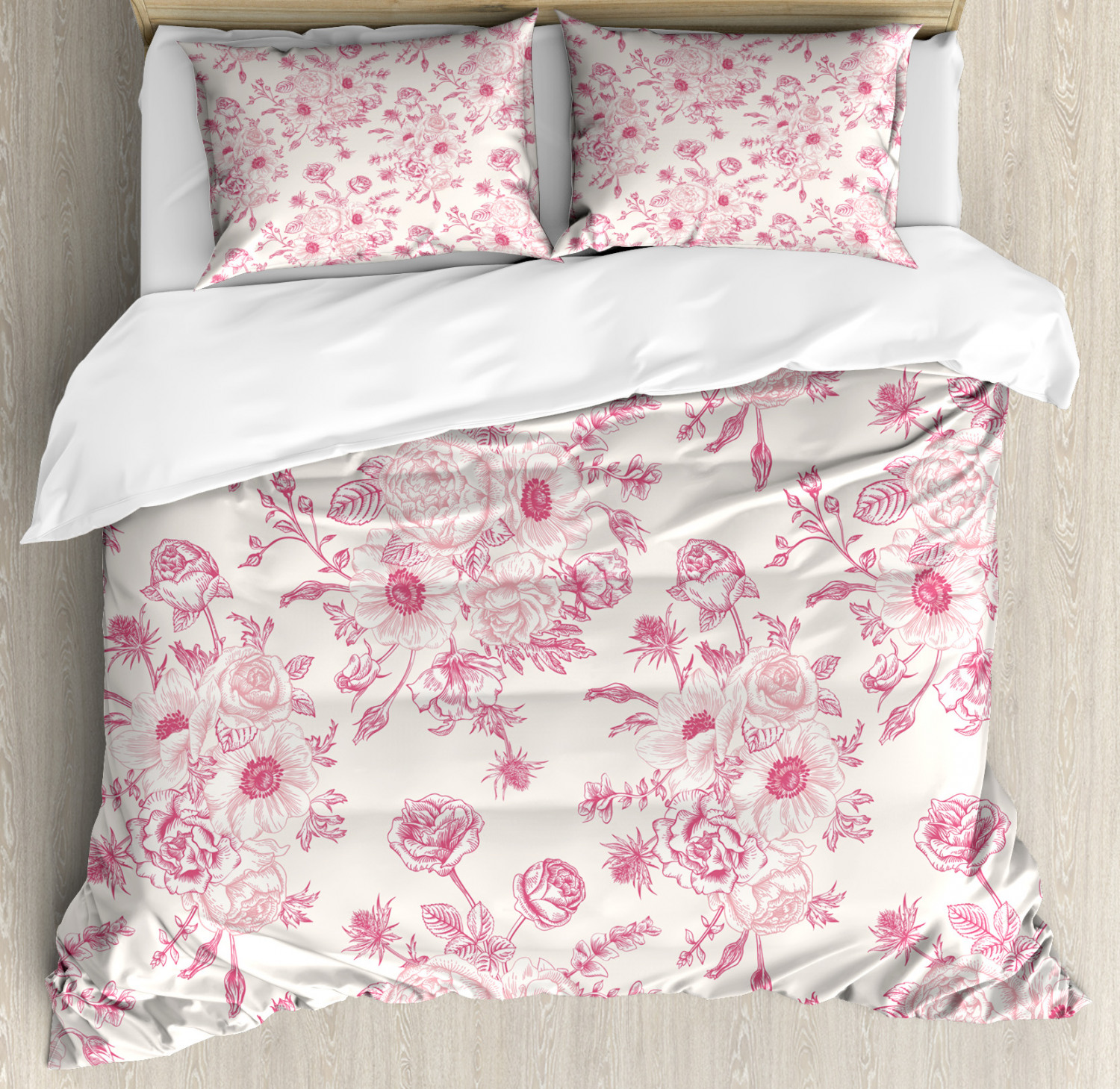 rose pillow shams