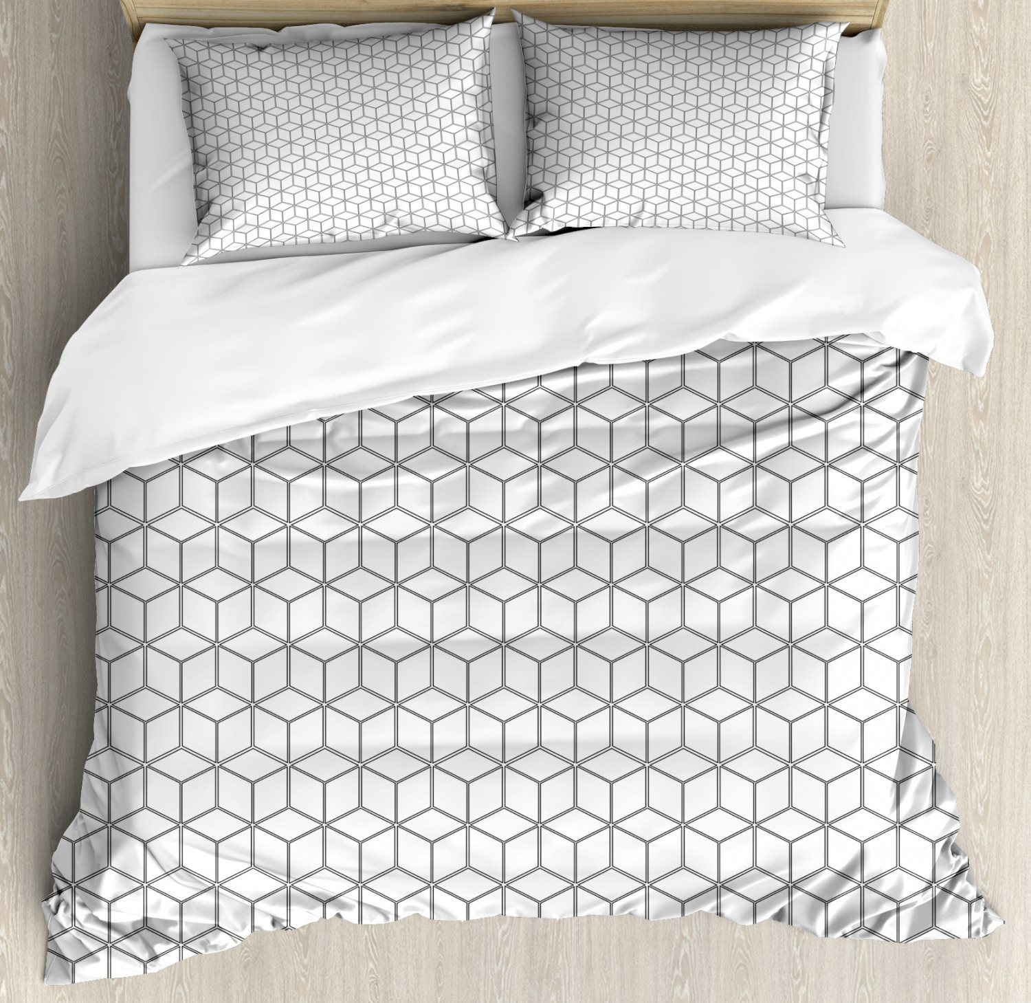 Black White Duvet Cover Set With Pillow Shams Geometric Squares