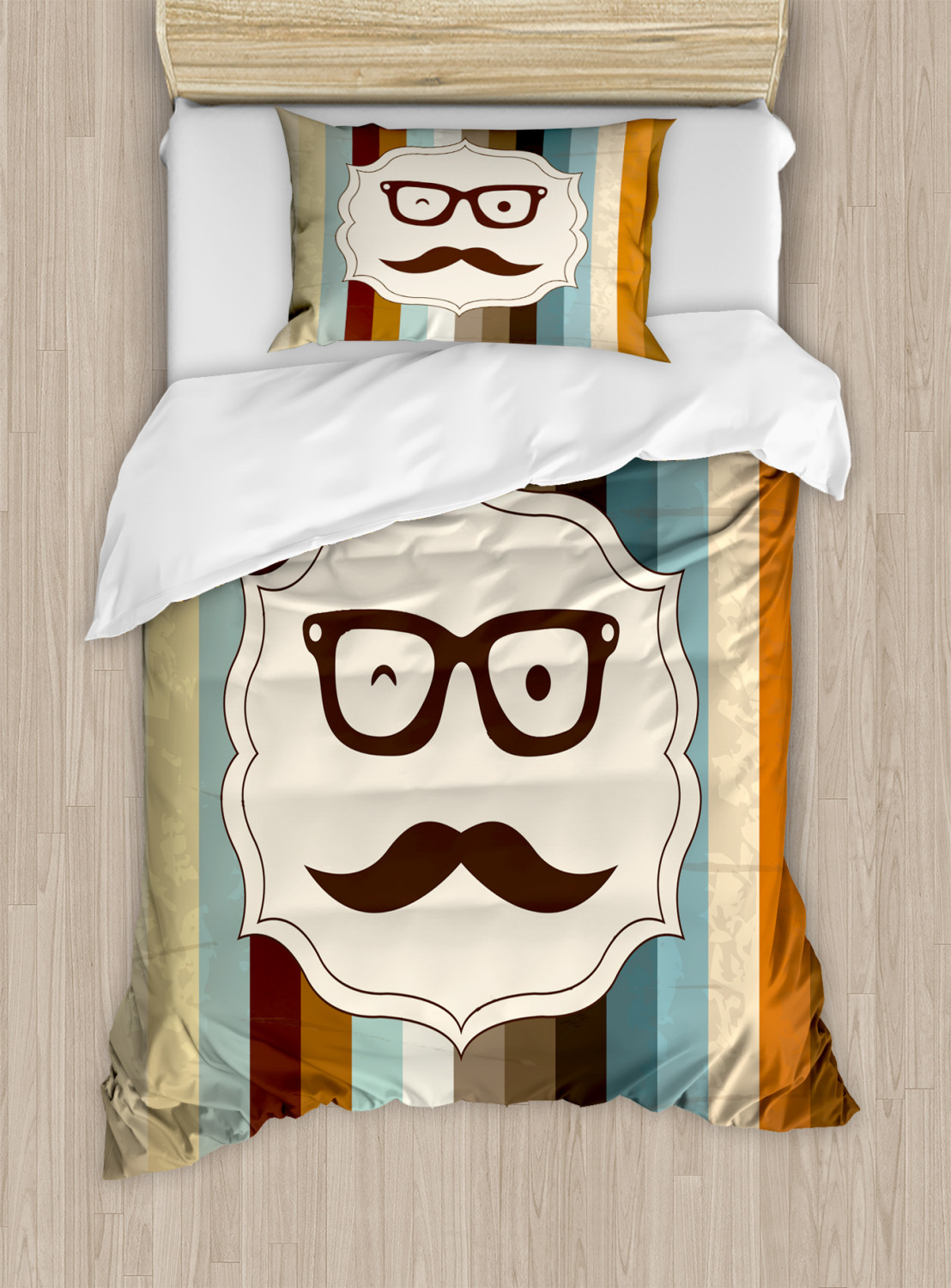 Lustig Bettwäsche Set Mann Schnurrbart Brille eBay