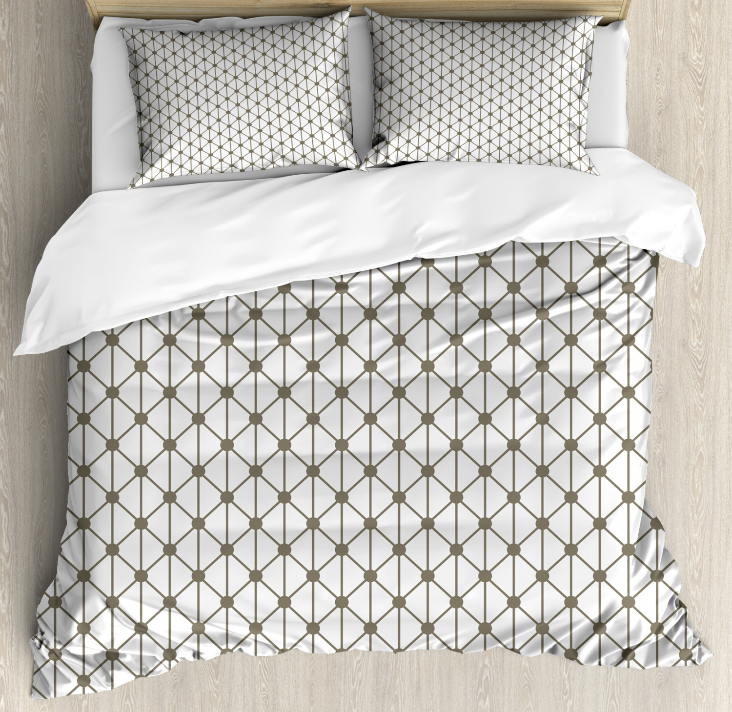 Modern Duvet Cover Set With Pillow Shams Geometric Diamond Shapes Print 