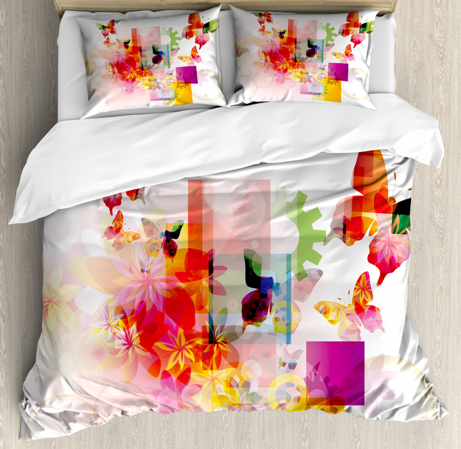 Modern Contemporary Duvet Cover Set Twin Queen King Sizes with Pillow